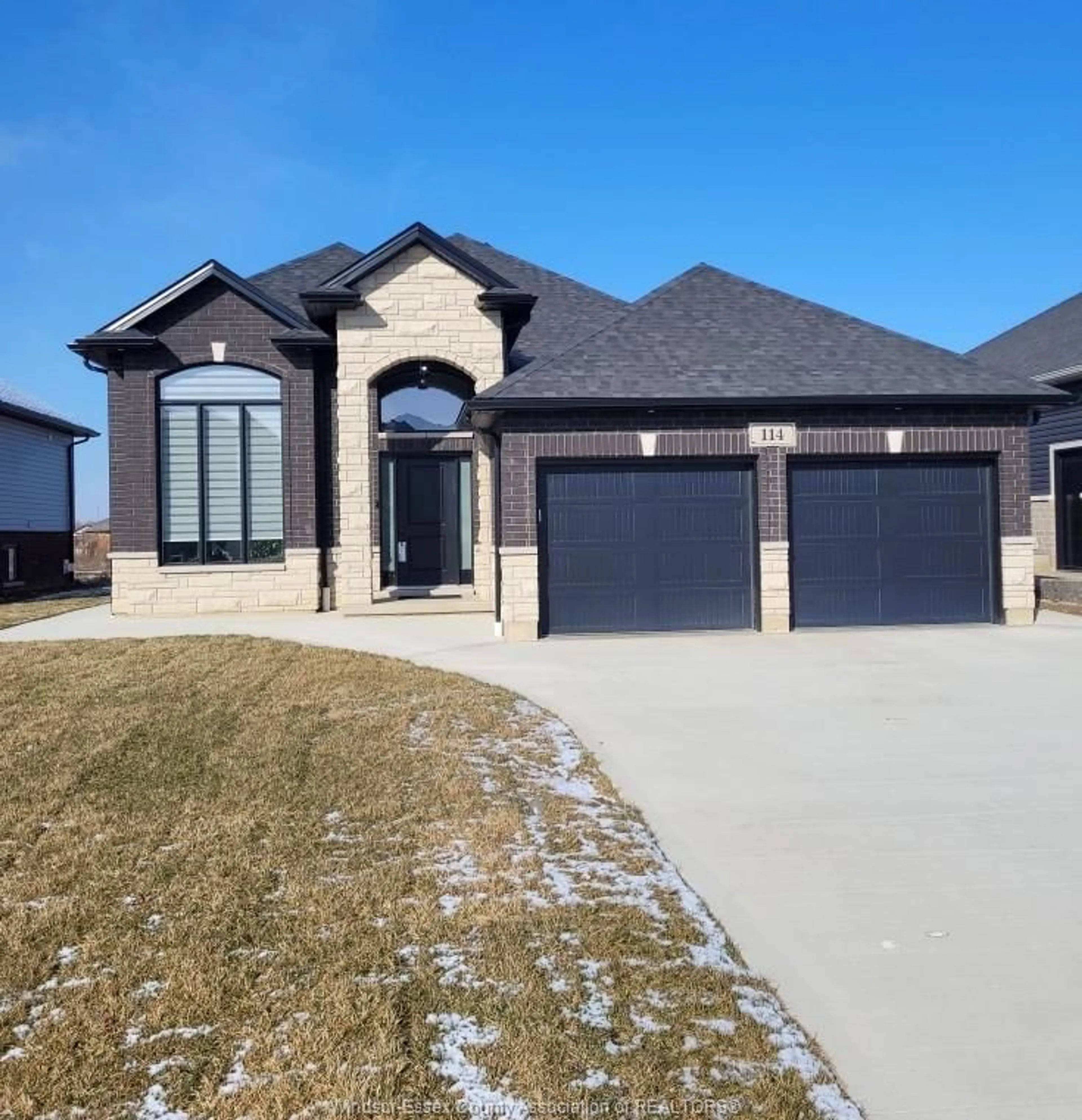 Home with brick exterior material, street for 112 FENCELINE Dr, Chatham Ontario N7M 6B4