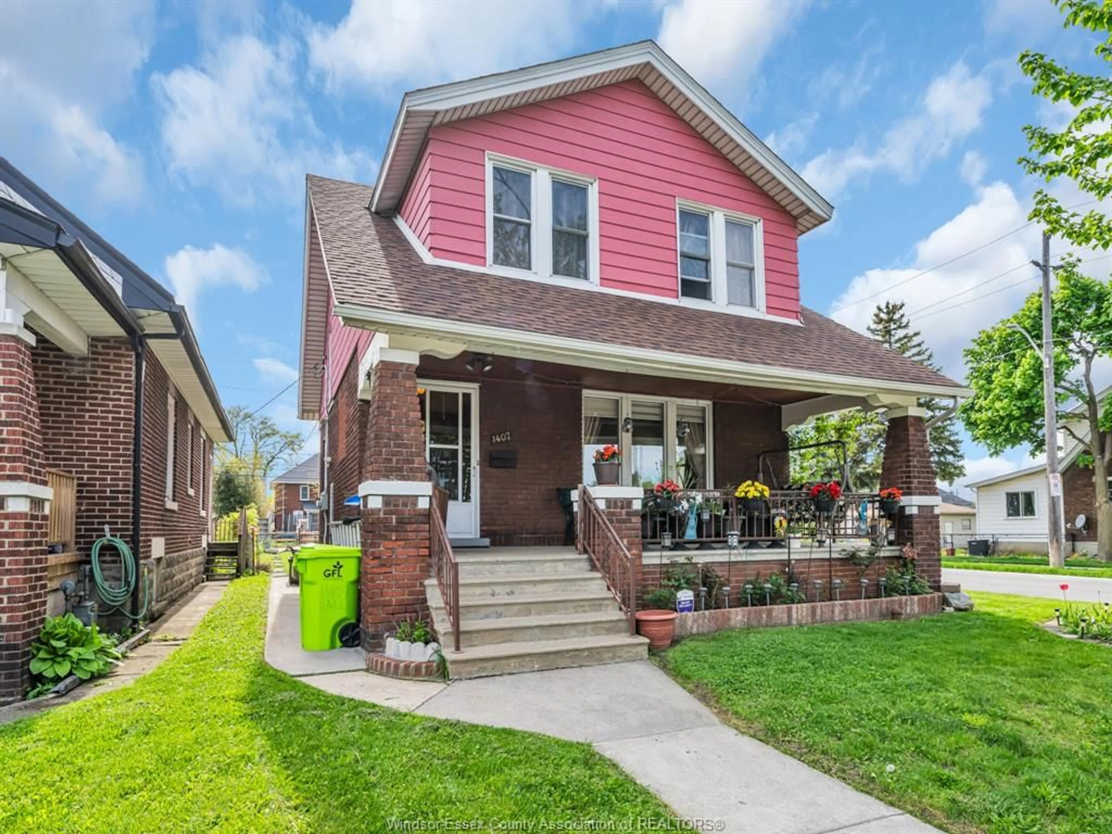 Home with brick exterior material, street for 1407 HALL, Windsor Ontario N8X 4R5