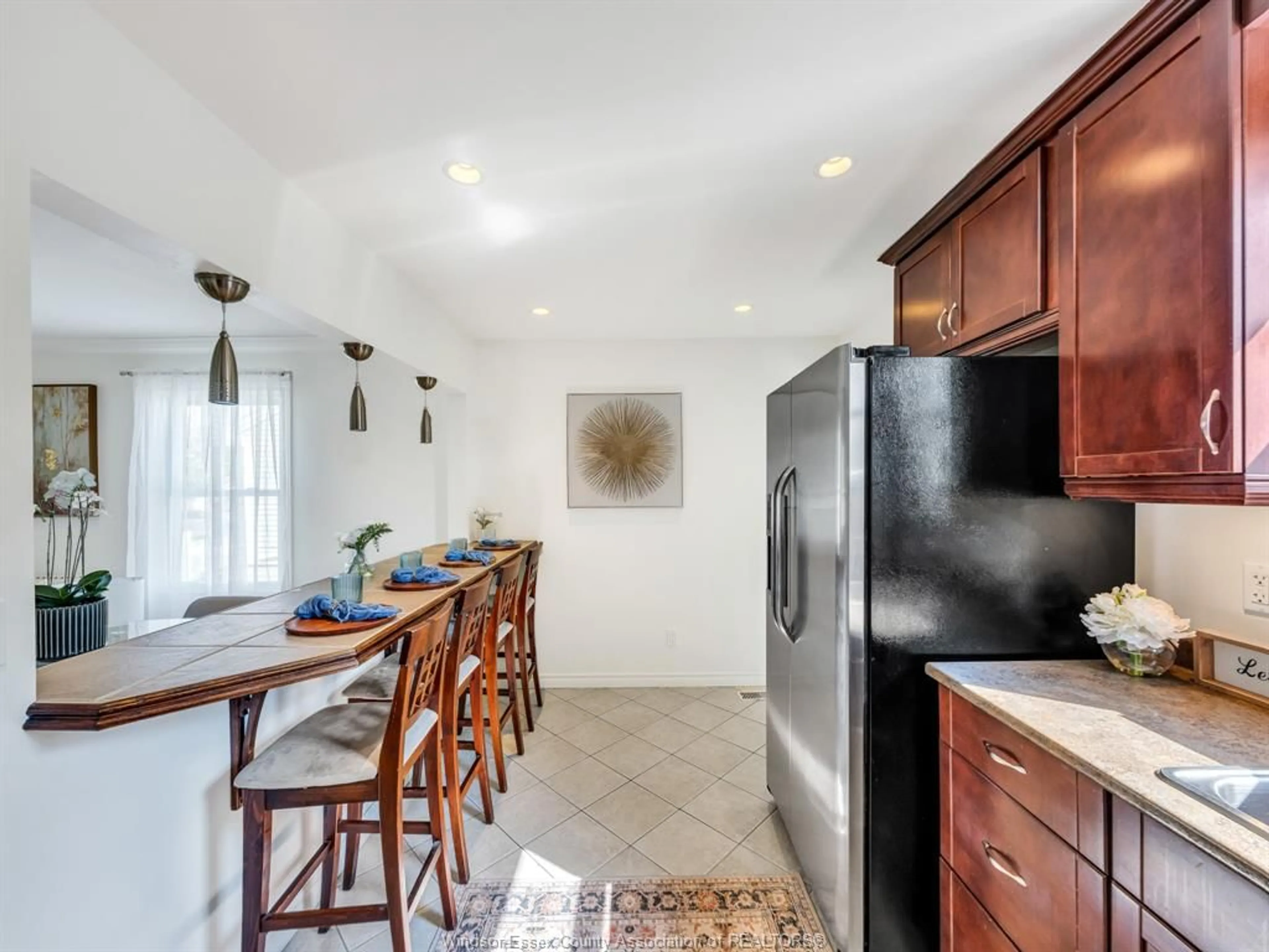 Open concept kitchen, ceramic/tile floor for 1634 AUBIN Rd, Windsor Ontario N8Y 4G4