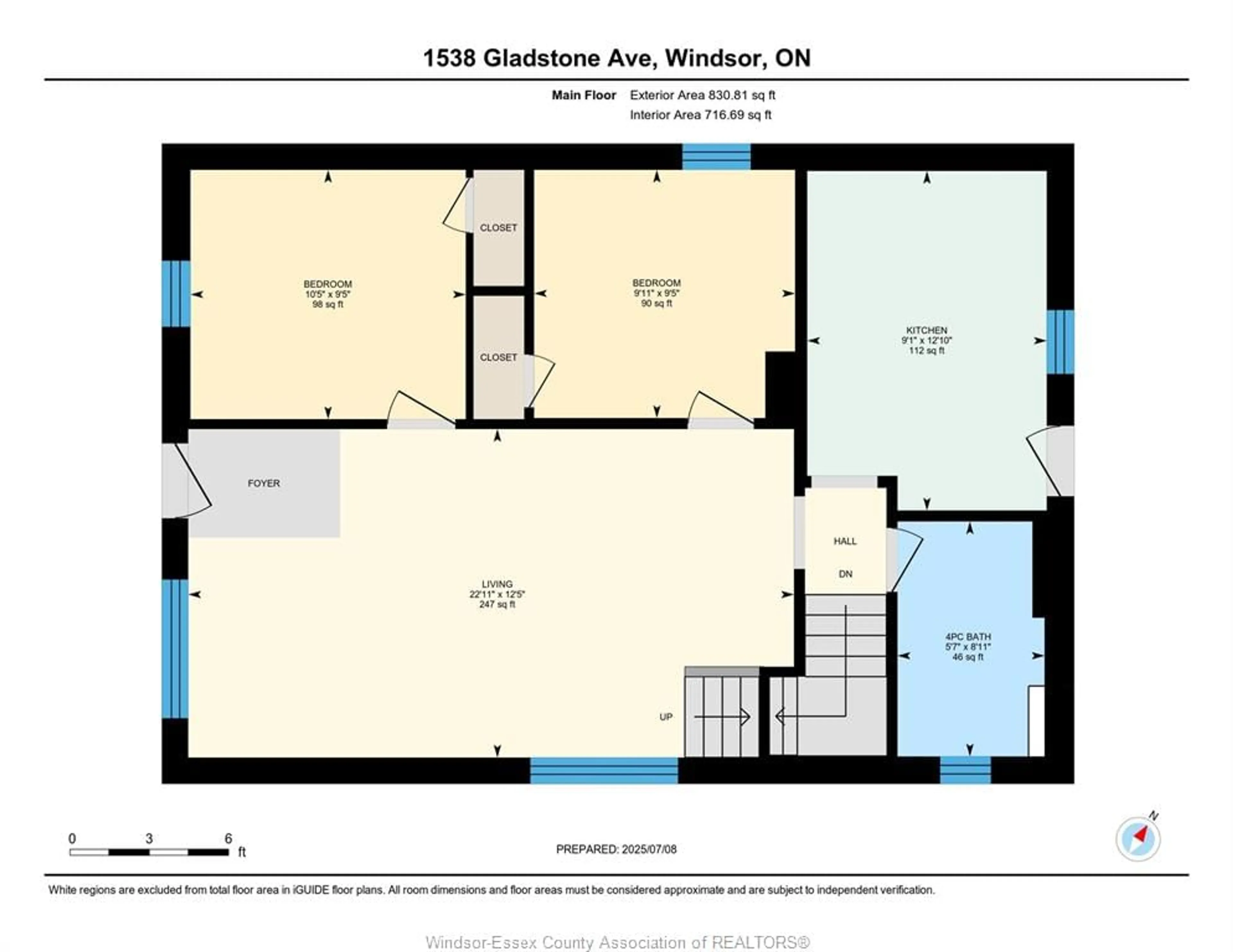 Floor plan for 1538 Gladstone Ave, Windsor Ontario N8X 2R1