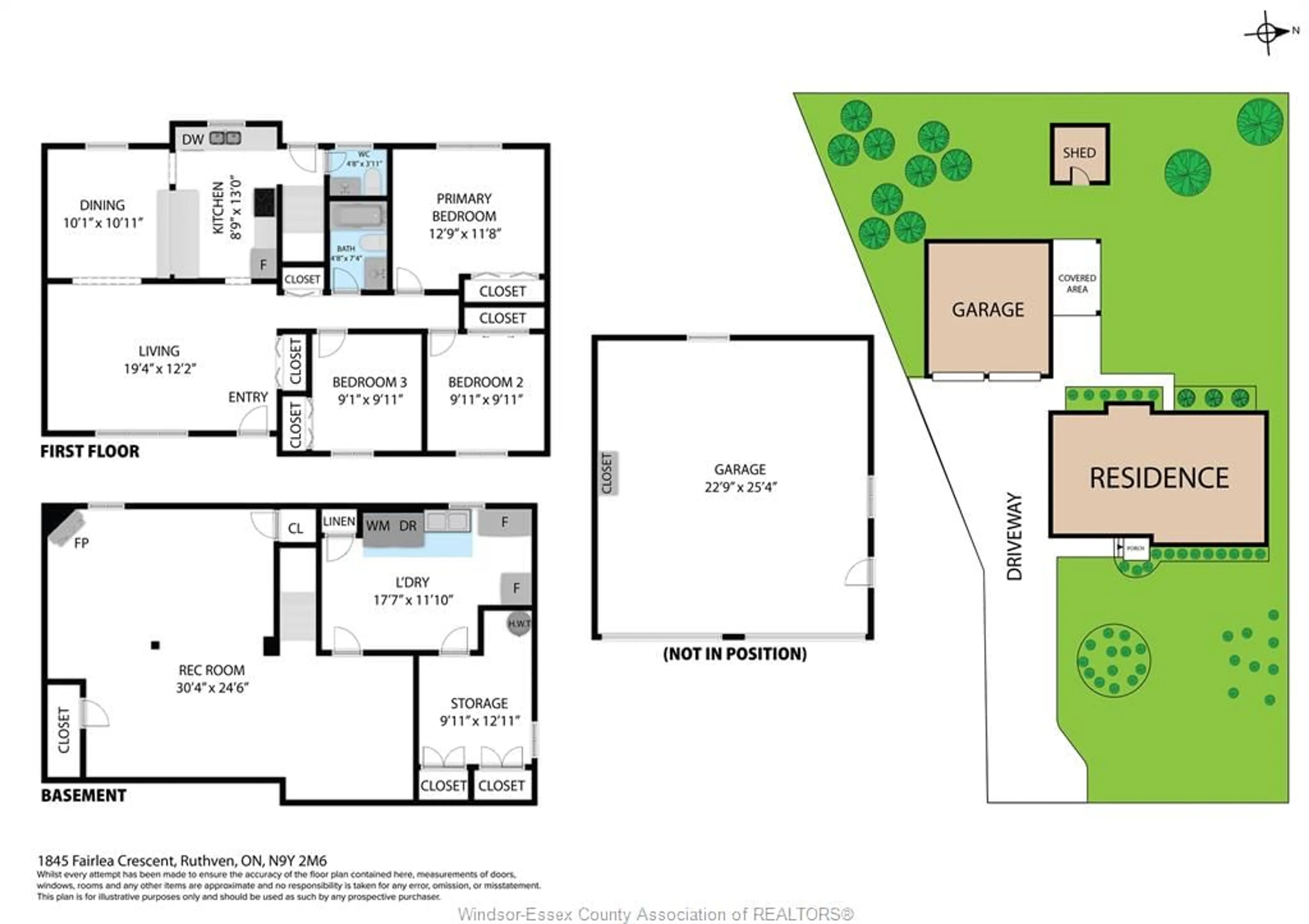 Floor plan for 1845 Fairlea Cres, Kingsville Ontario N0P 2G0