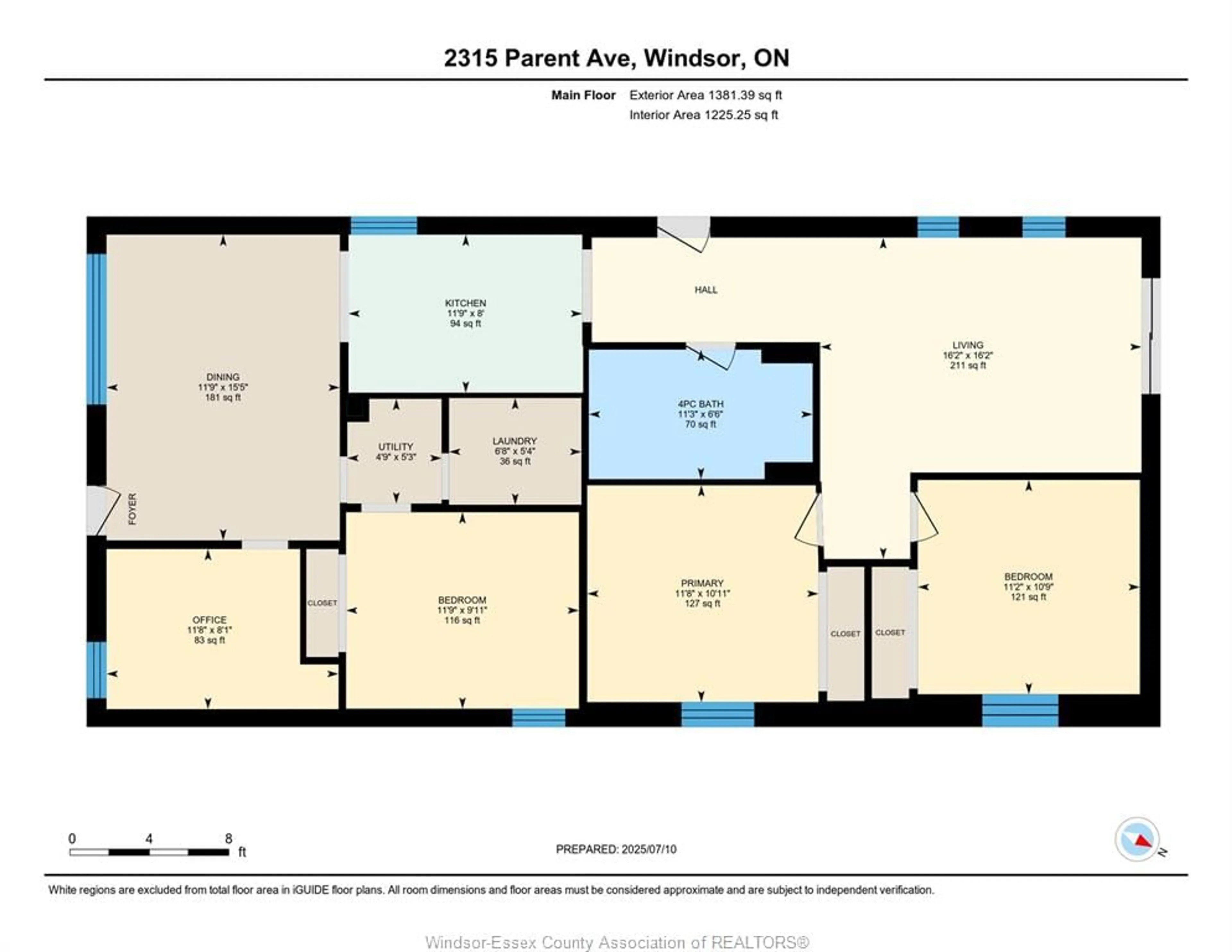 Floor plan for 2315 PARENT Ave, Windsor Ontario N8W 2E6