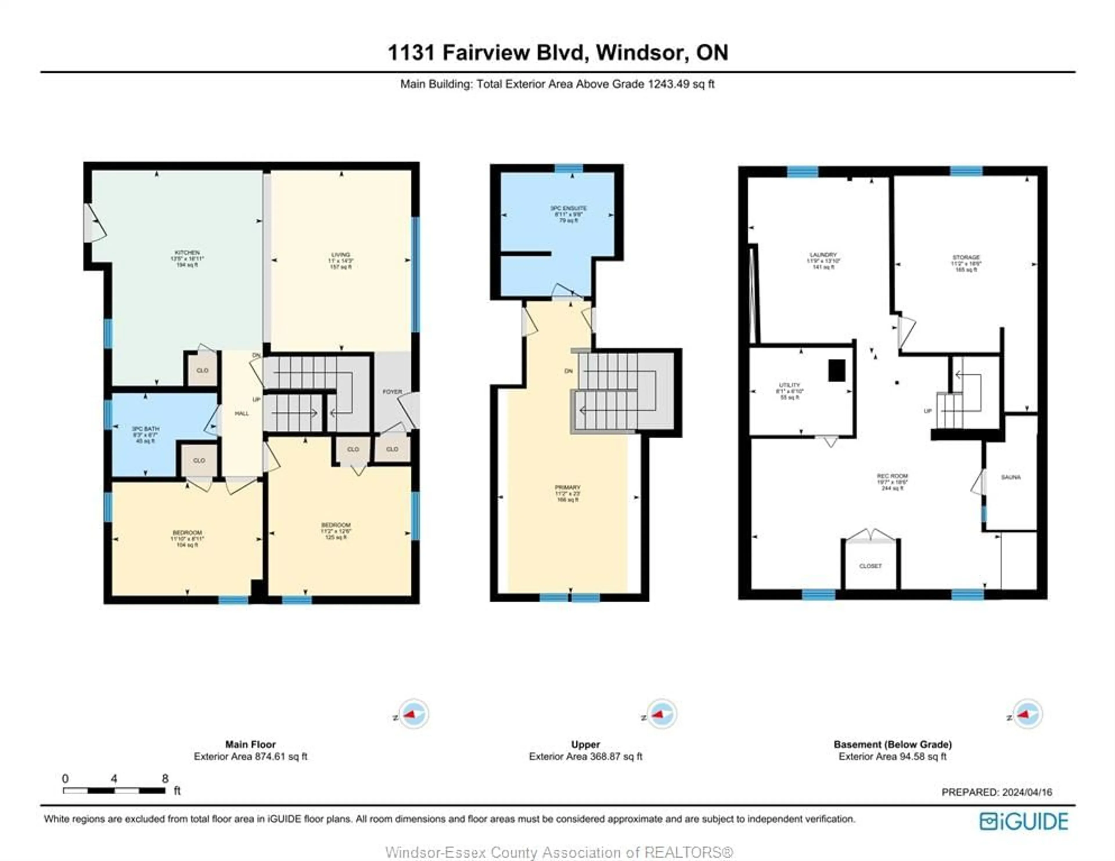 Floor plan for 1131 FAIRVIEW Blvd, Windsor Ontario N8S 3E3