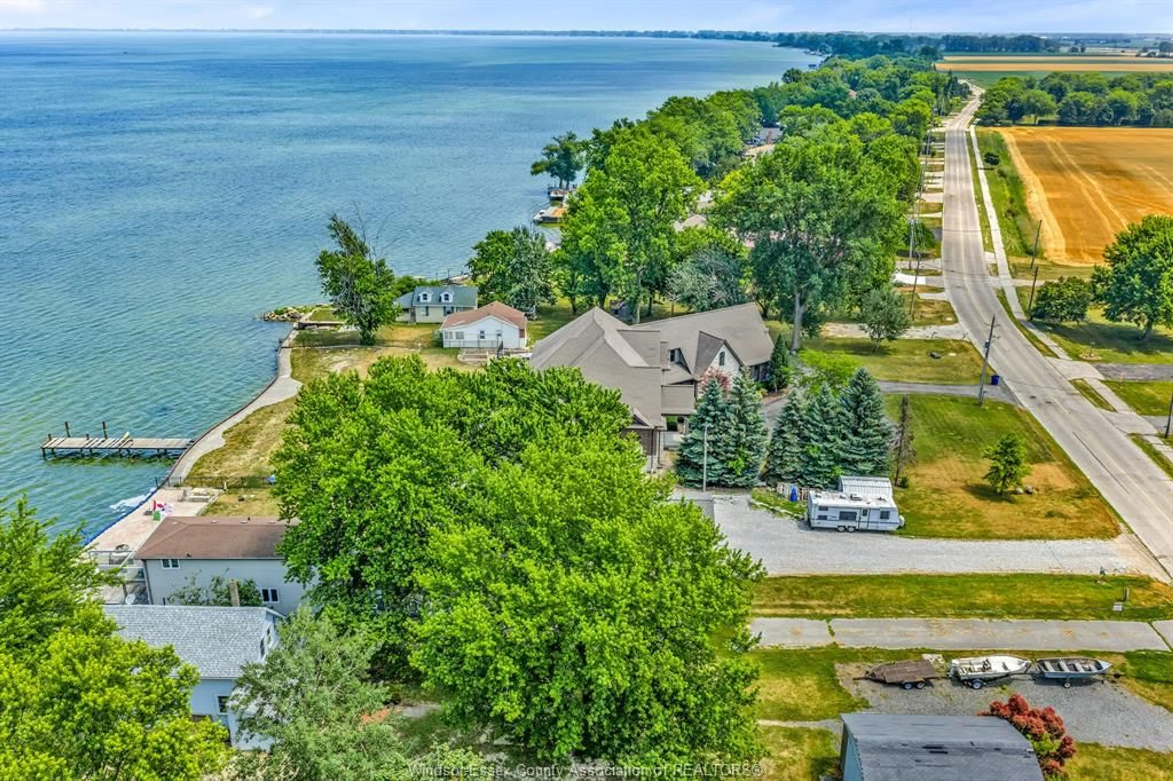 A pic from outside/outdoor area/front of a property/back of a property/a pic from drone, water/lake/river/ocean view for 7836 St. Clair Rd, Stoney Point Ontario N0R 1N0