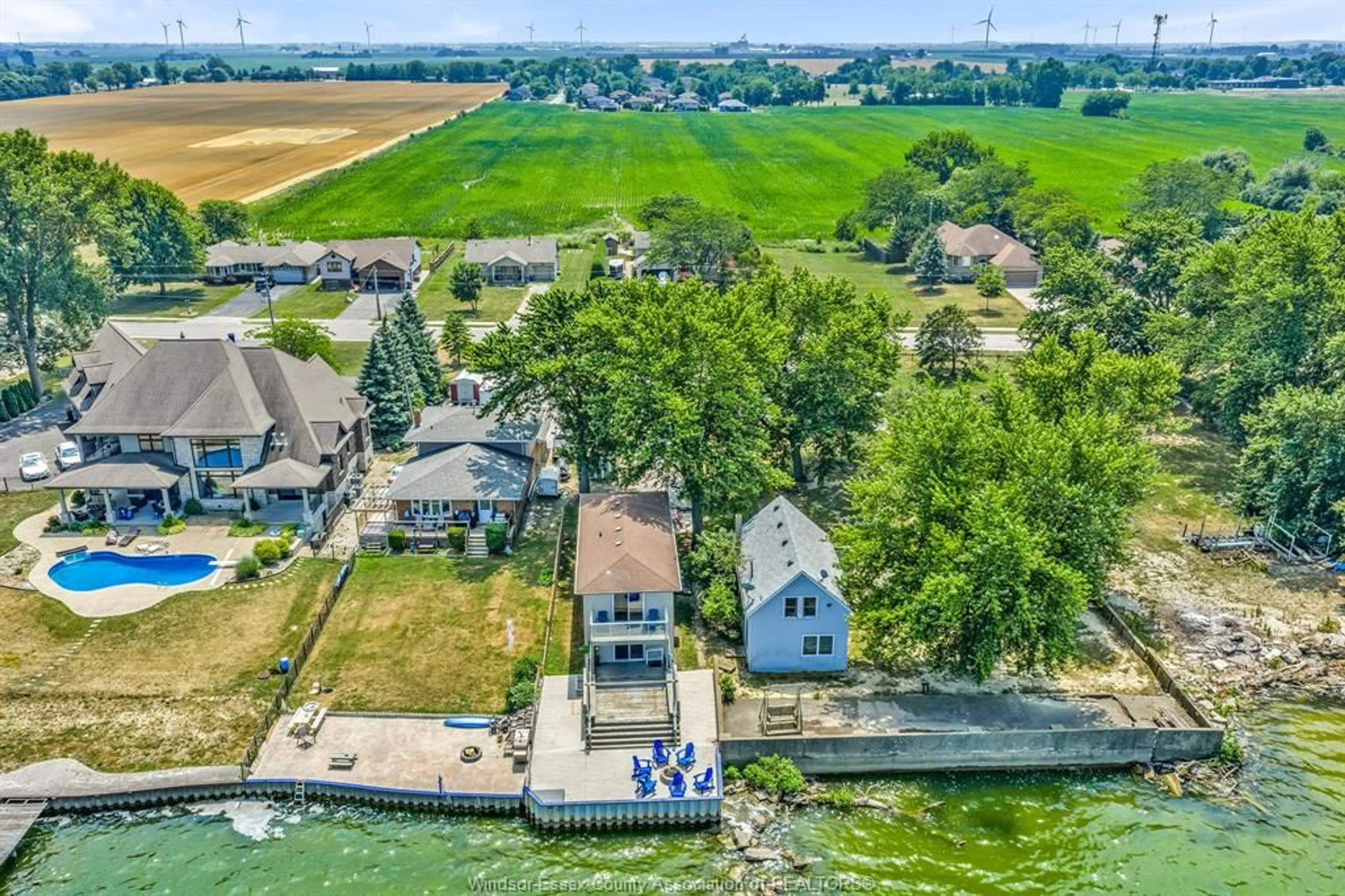 A pic from outside/outdoor area/front of a property/back of a property/a pic from drone, water/lake/river/ocean view for 7836 St. Clair Rd, Stoney Point Ontario N0R 1N0