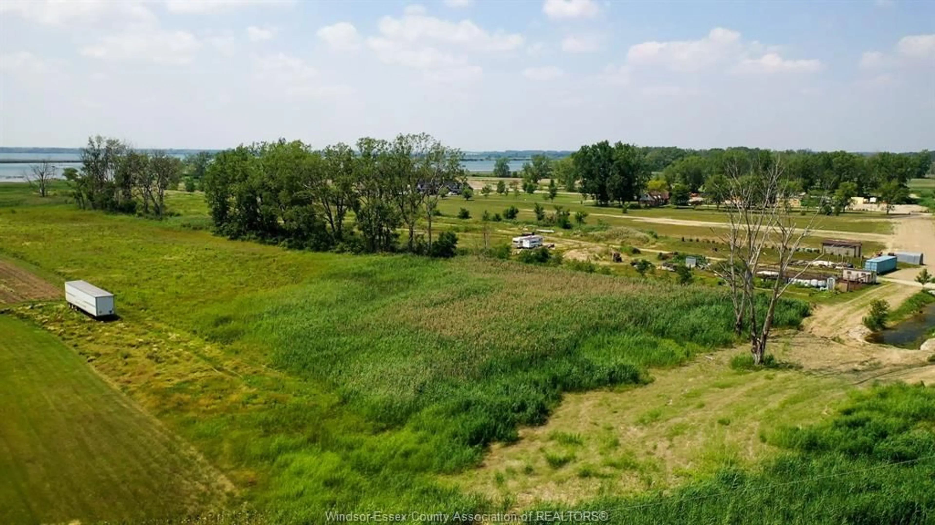 A pic from outside/outdoor area/front of a property/back of a property/a pic from drone, water/lake/river/ocean view for V/L FRONT Rd, Amherstburg Ontario N9V 3R3