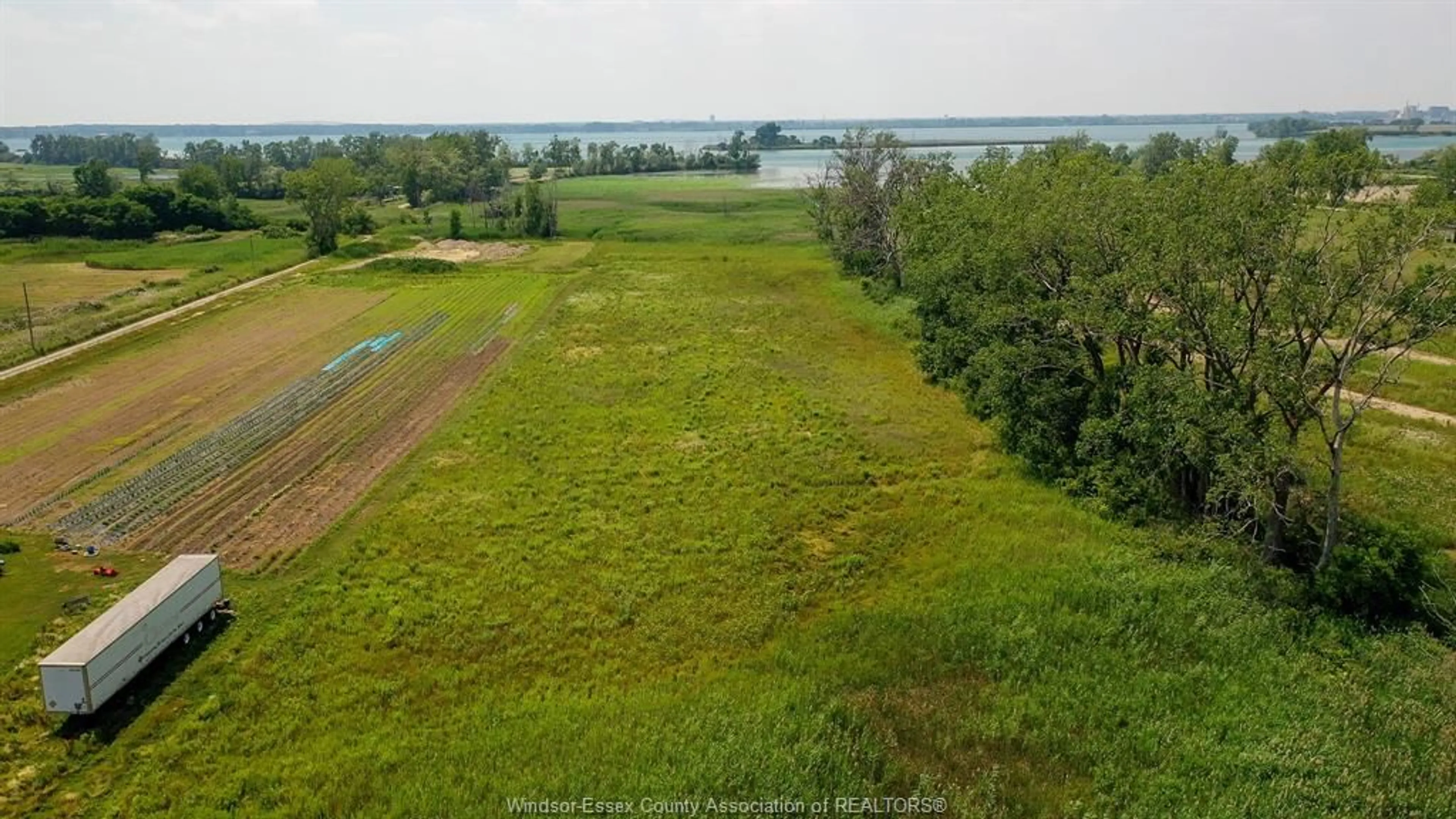 A pic from outside/outdoor area/front of a property/back of a property/a pic from drone, water/lake/river/ocean view for V/L FRONT Rd, Amherstburg Ontario N9V 3R3