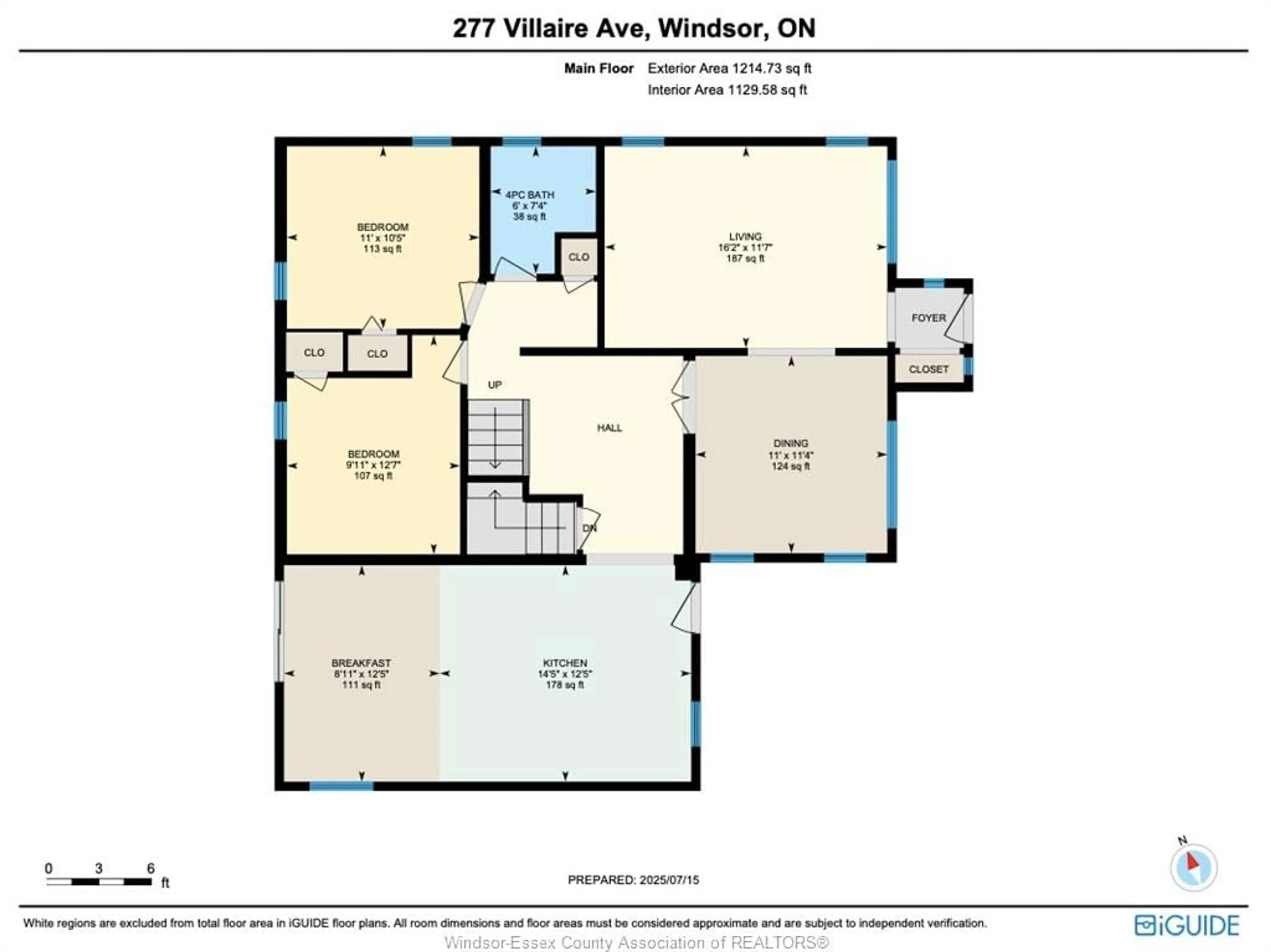 Floor plan for 277 Villaire Ave, Windsor Ontario N8S 2J1