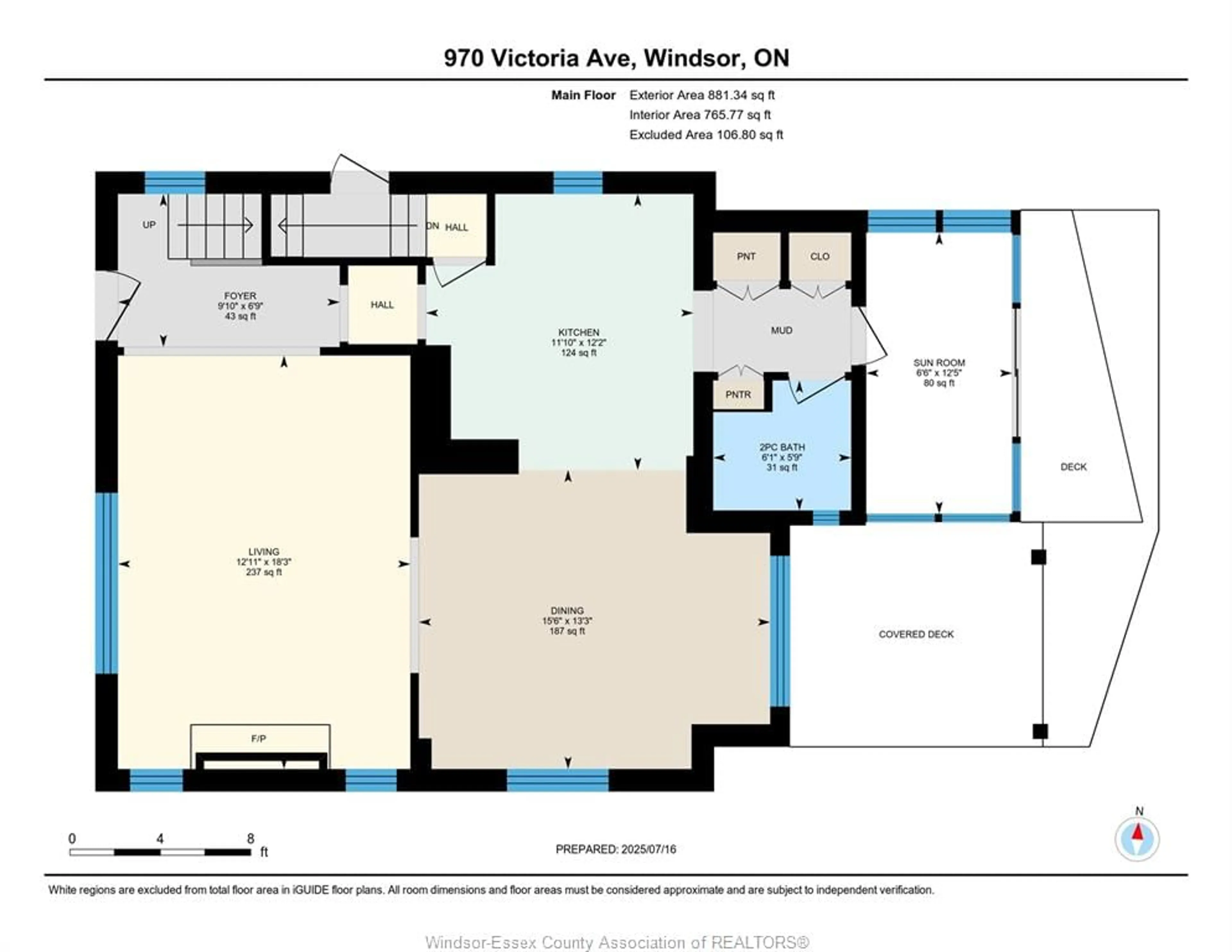 Floor plan for 970 VICTORIA Ave, Windsor Ontario N9A 4N4