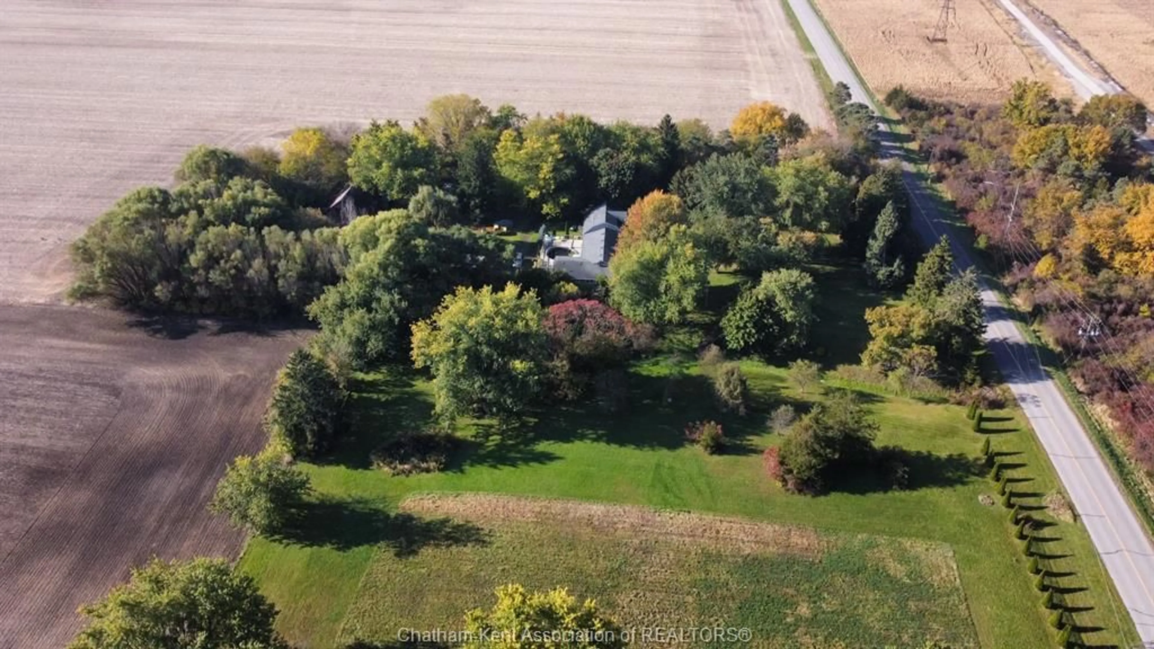 A pic from outside/outdoor area/front of a property/back of a property/a pic from drone, forest/trees view for 12578 MITTON Line, Ridgetown Ontario N0P 2C0