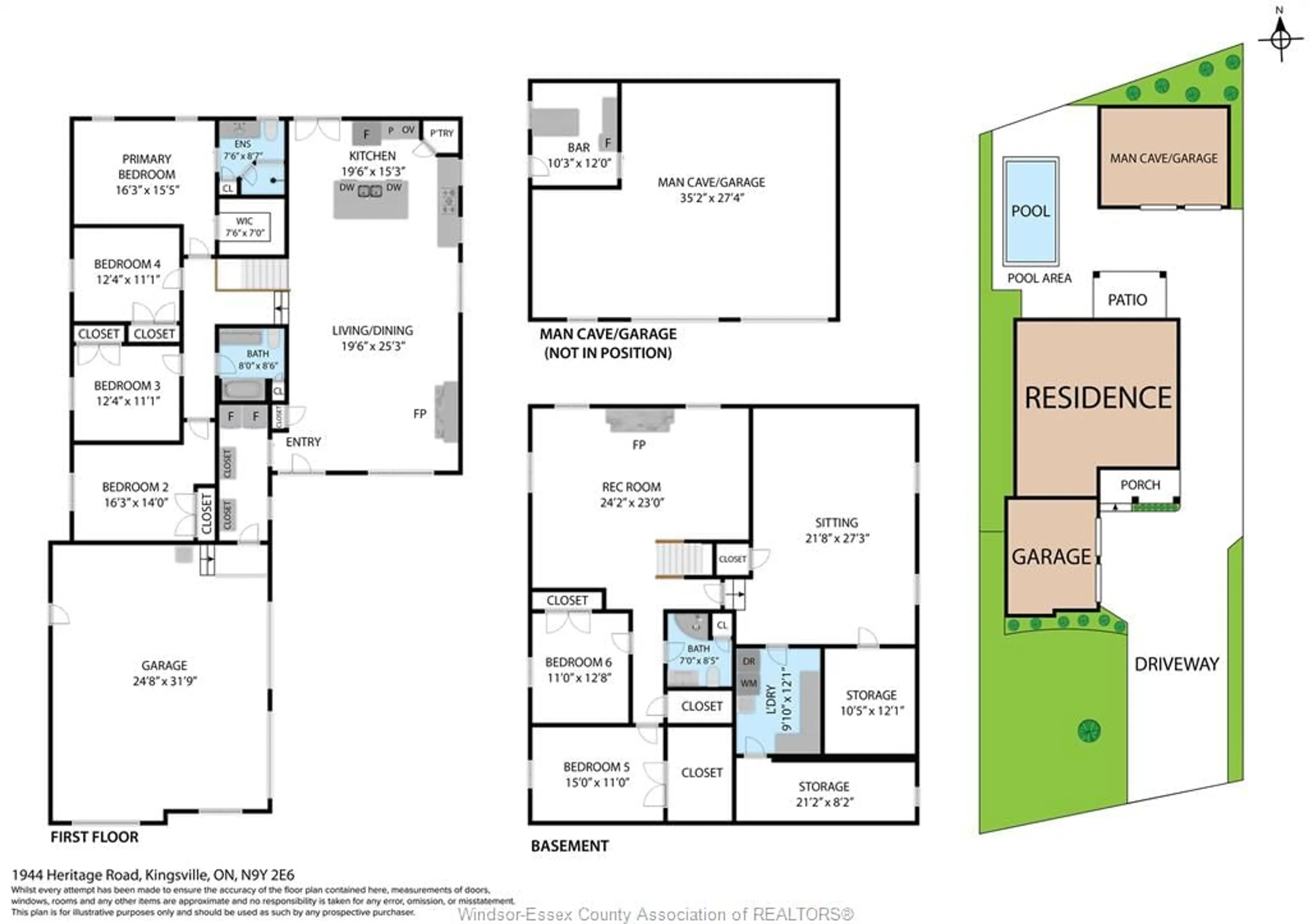 Floor plan for 1944 Heritage Rd, Kingsville Ontario N9Y 2E6