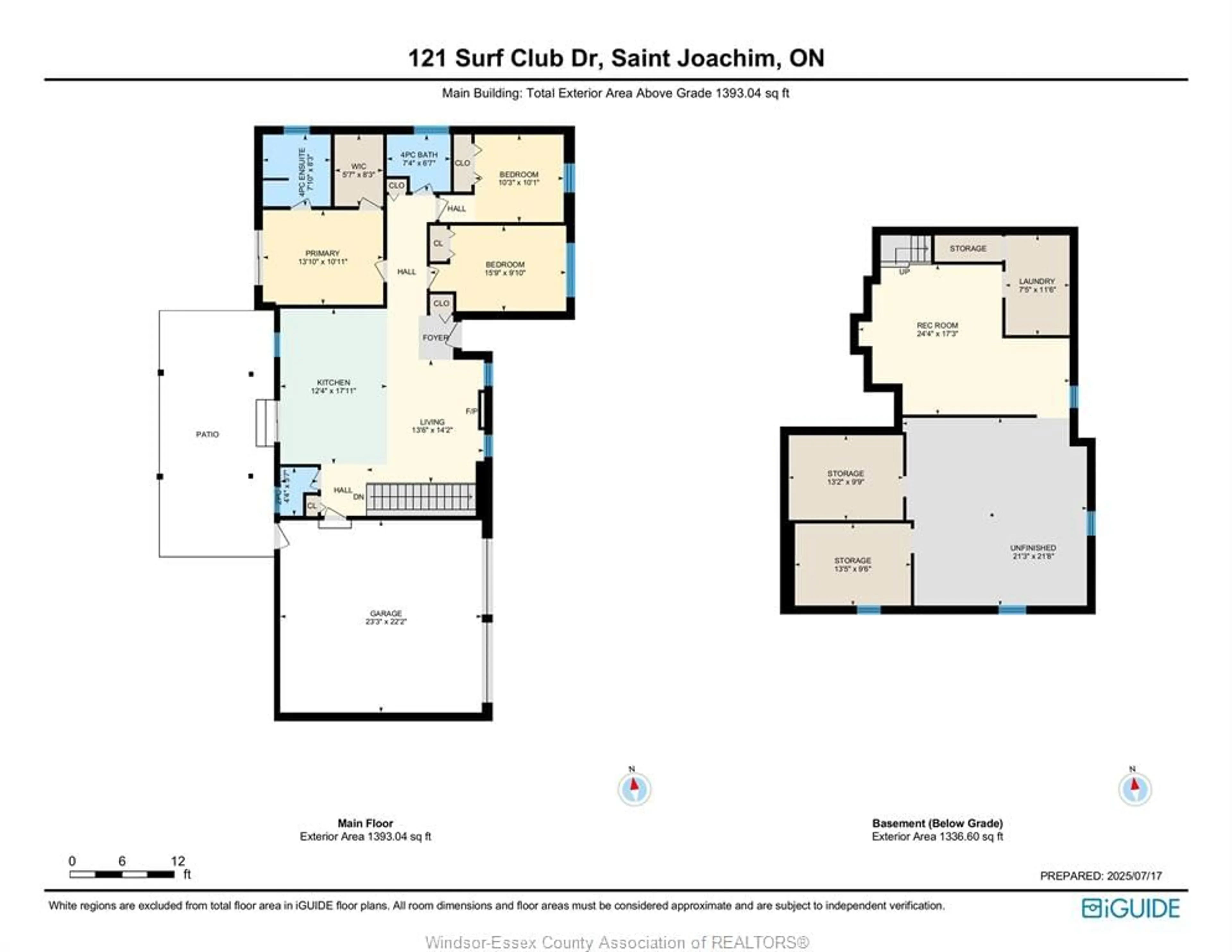 Floor plan for 121 SURF CLUB Dr, Lakeshore Ontario N0R 1S0