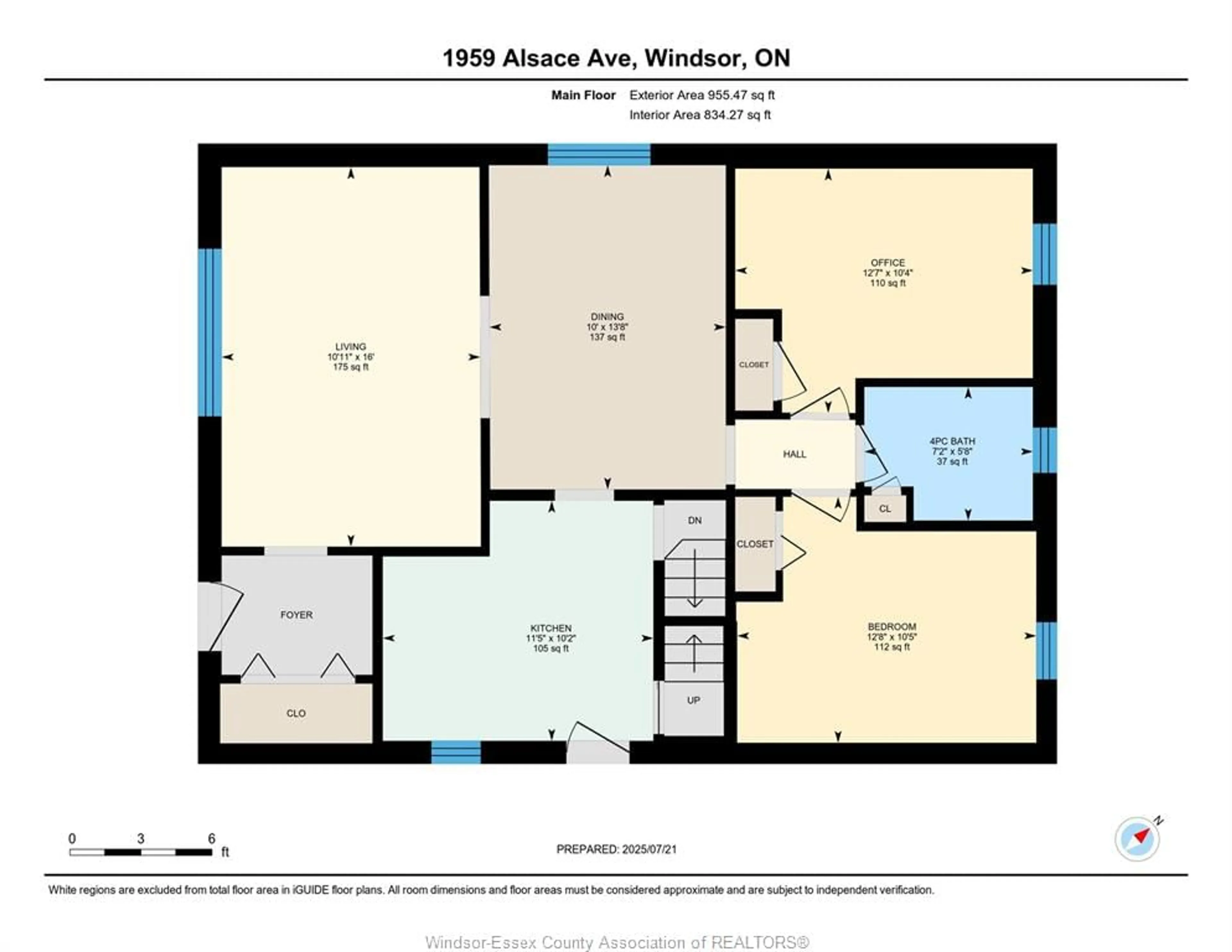 Floor plan for 1959 ALSACE Ave, Windsor Ontario N8W 1M5