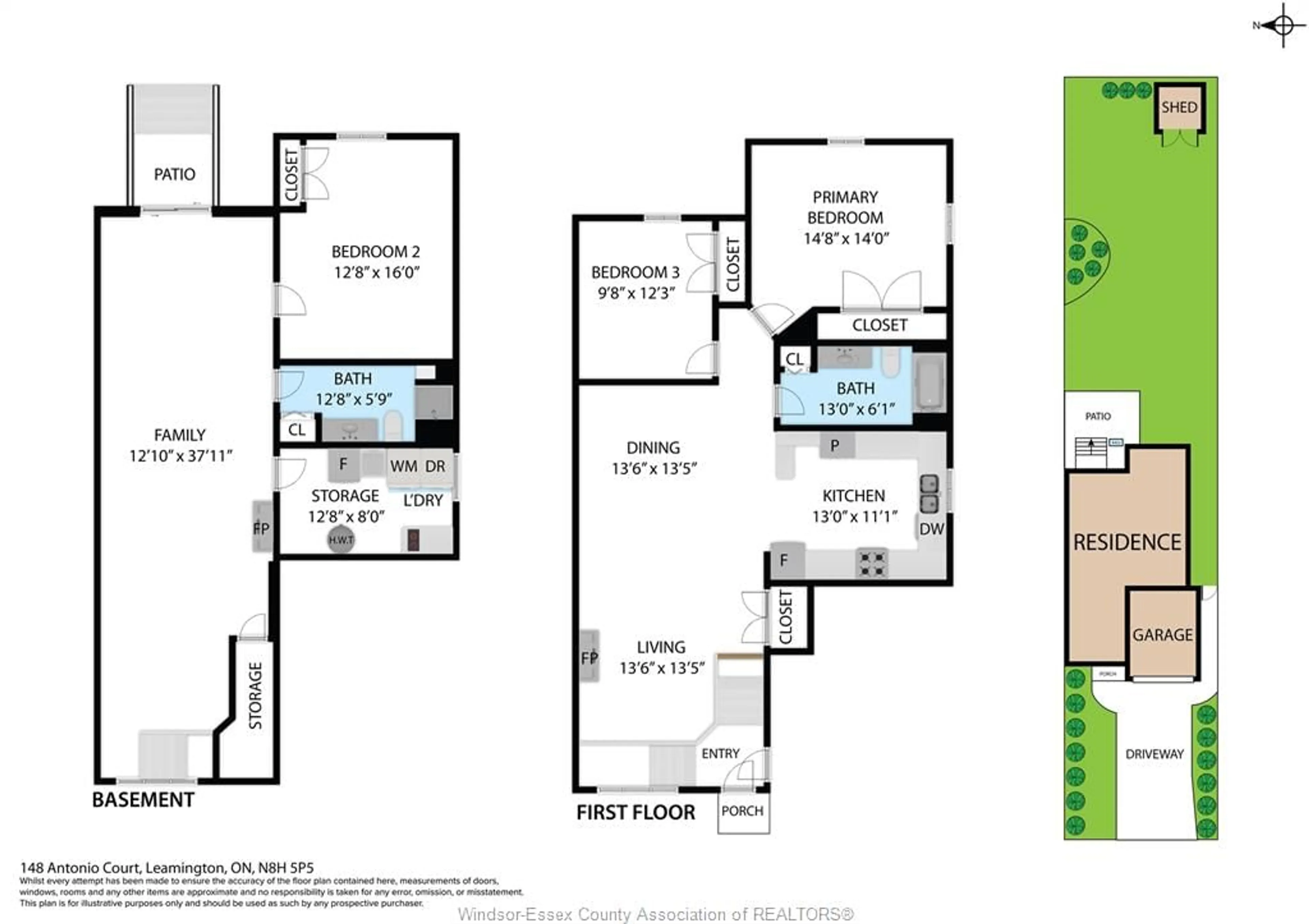 Floor plan for 148 Antonio Crt, Leamington Ontario N8H 5P5