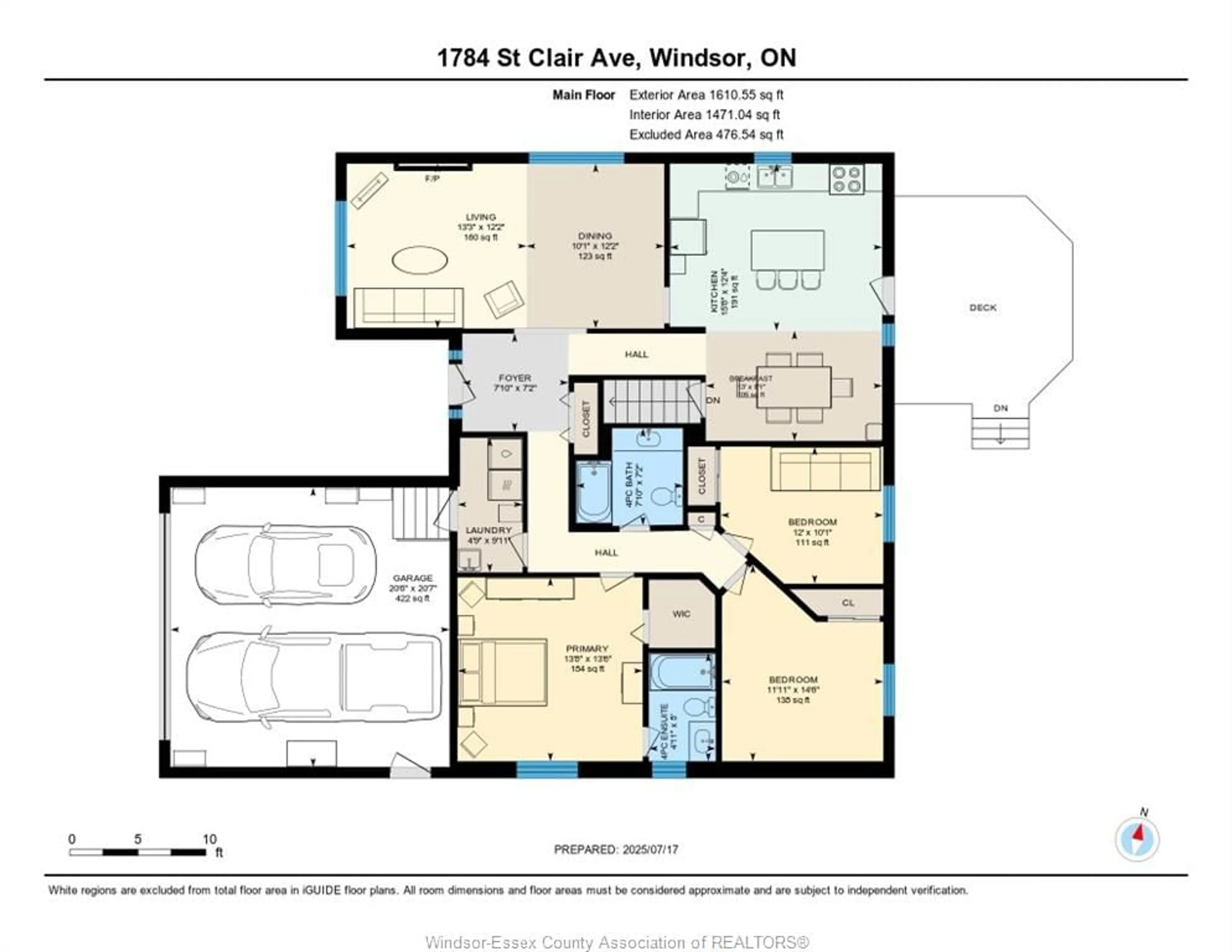 Floor plan for 1784 ST. CLAIR, Windsor Ontario N9B 3T7