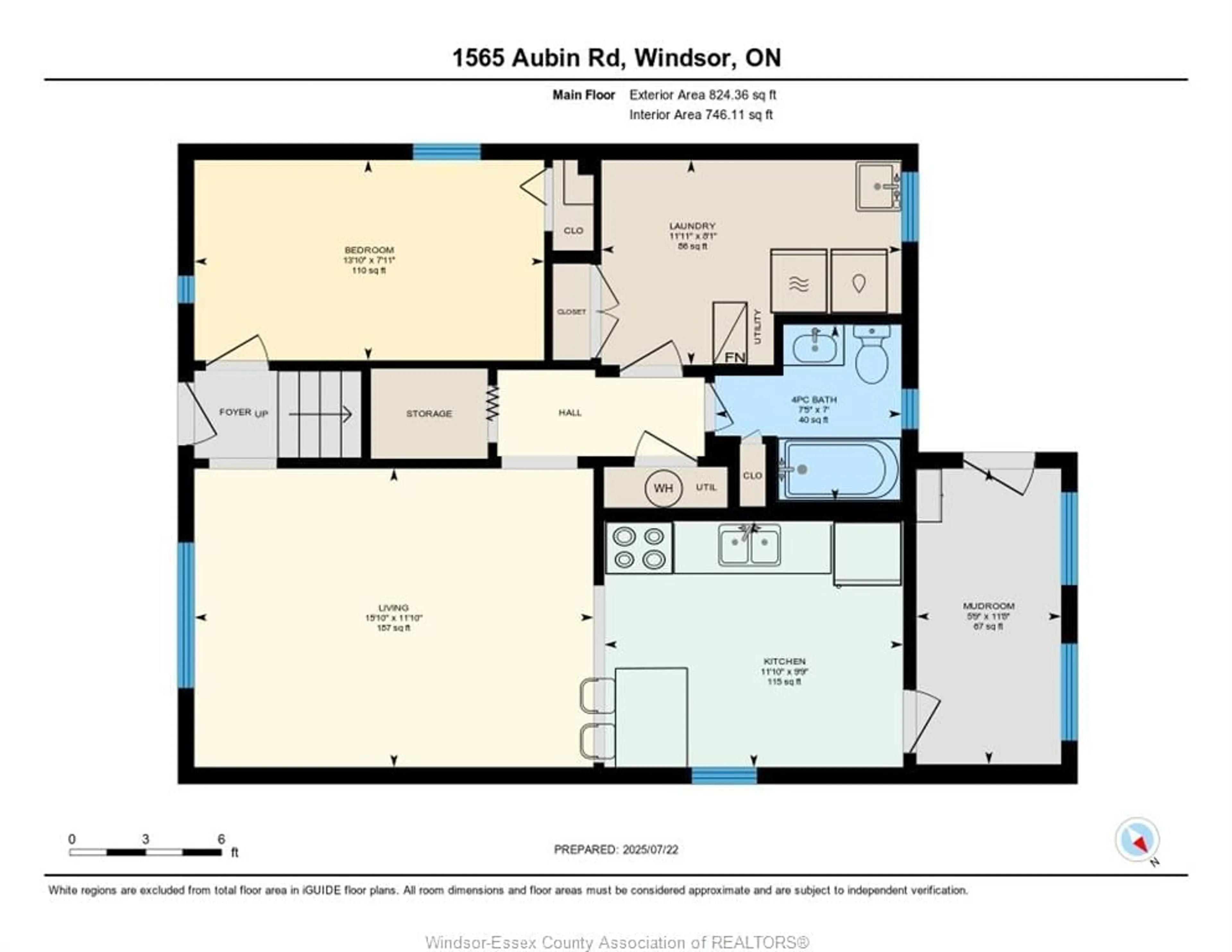 Floor plan for 1565 AUBIN, Windsor Ontario N8Y 4G1