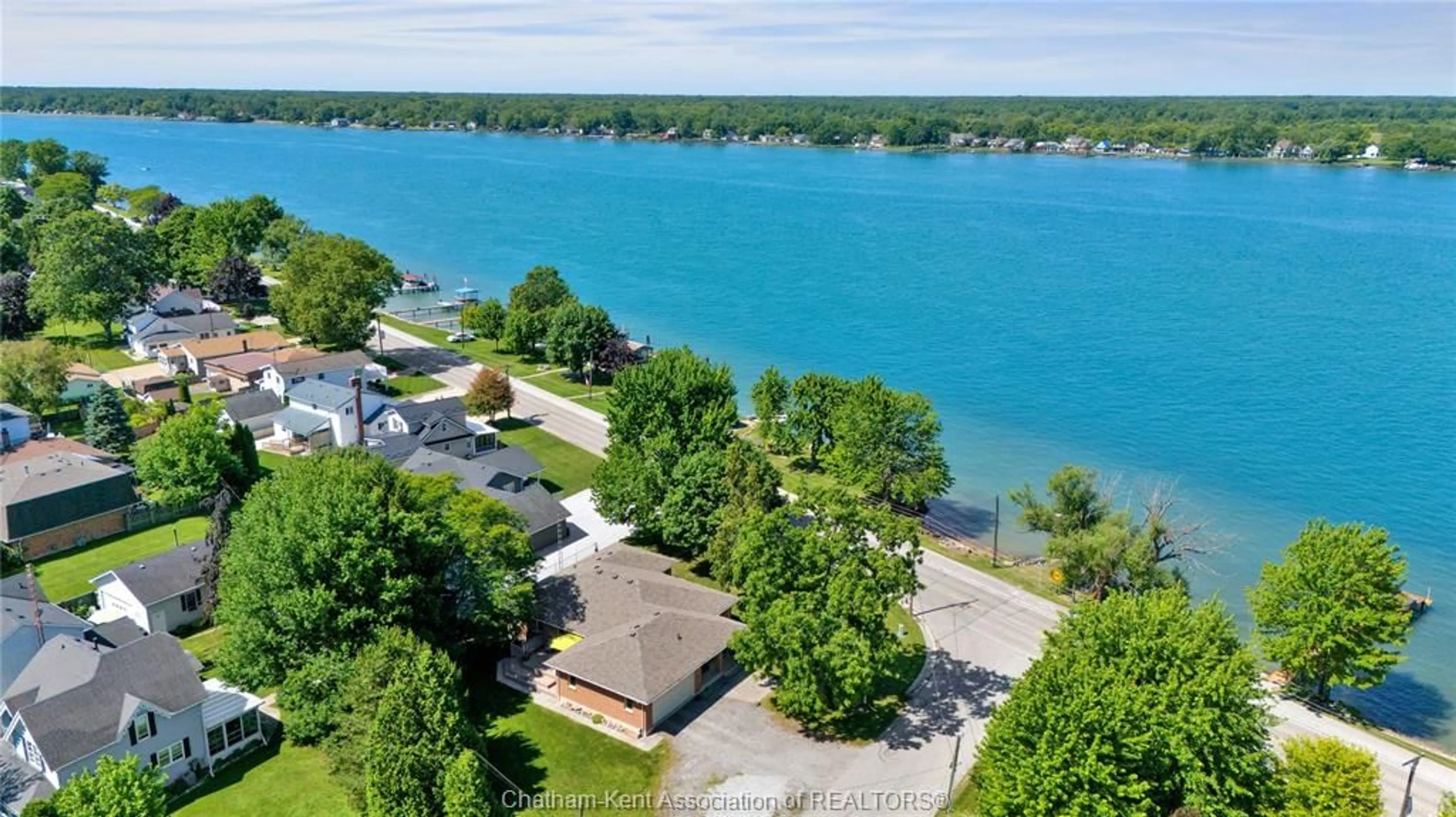 A pic from outside/outdoor area/front of a property/back of a property/a pic from drone, water/lake/river/ocean view for 4202 ST CLAIR Pky, Port Lambton Ontario N0P 2B0