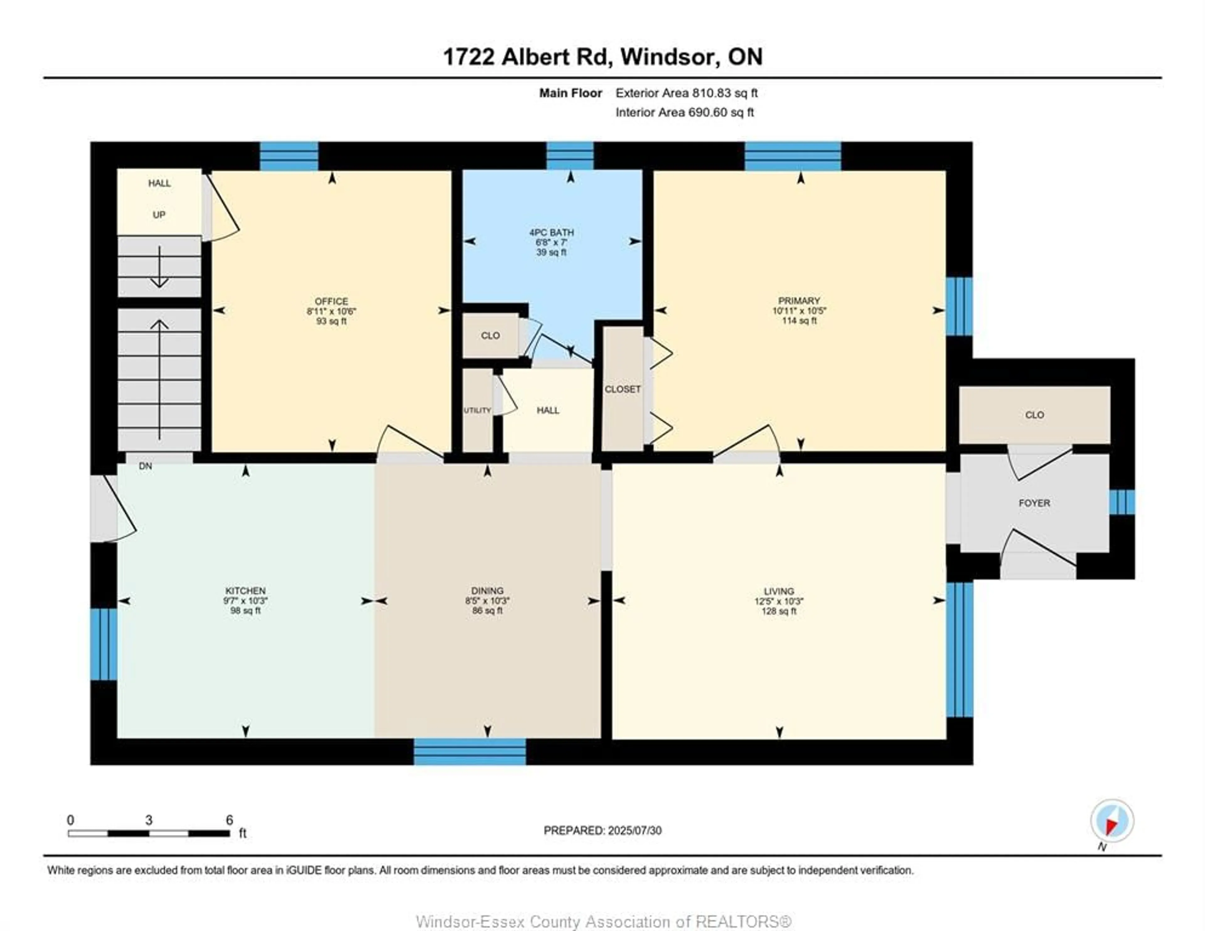 Floor plan for 1722 ALBERT Rd, Windsor Ontario N8Y 3R7