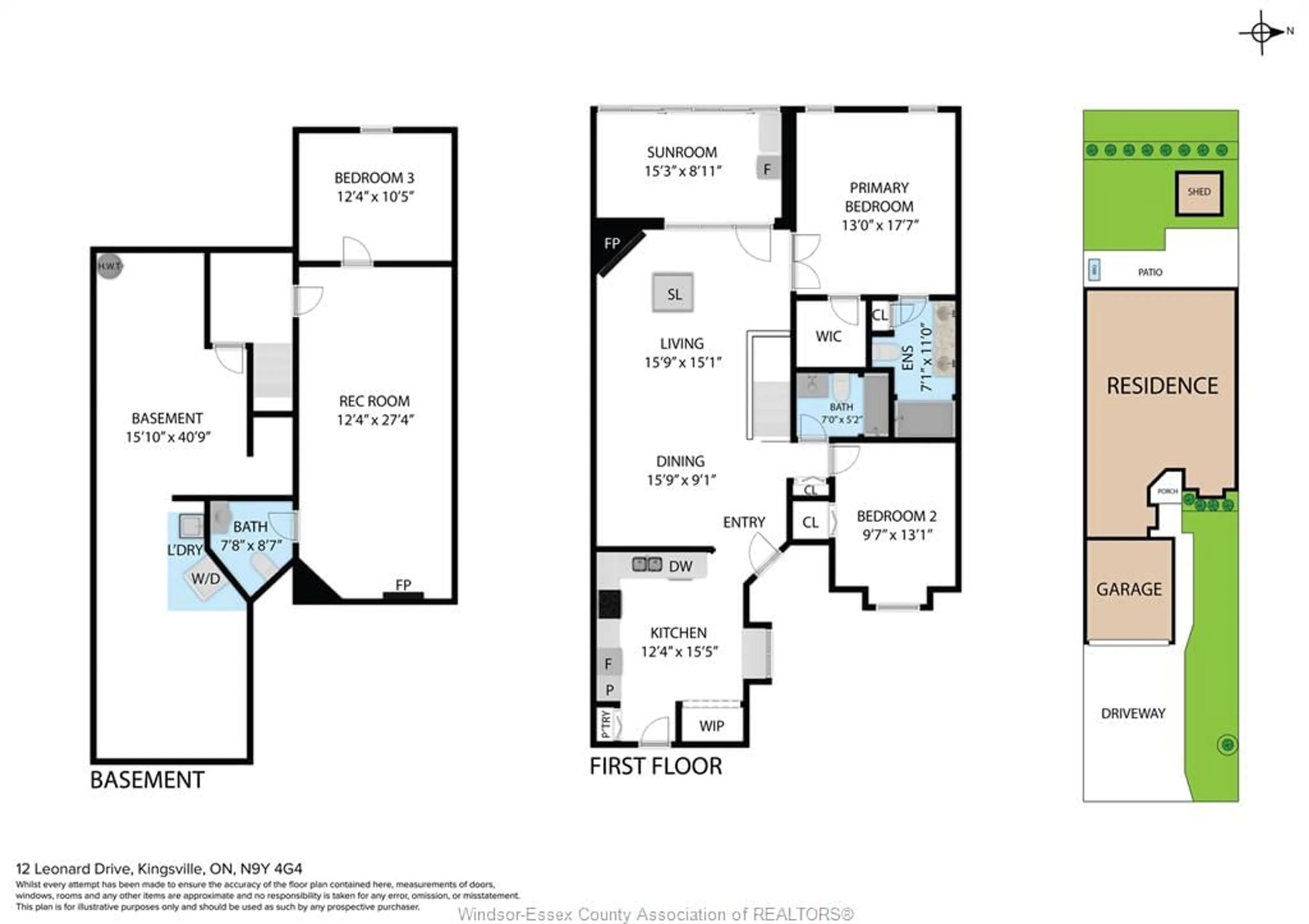 Floor plan for 12 LEONARD Dr, Kingsville Ontario N9Y 4G4