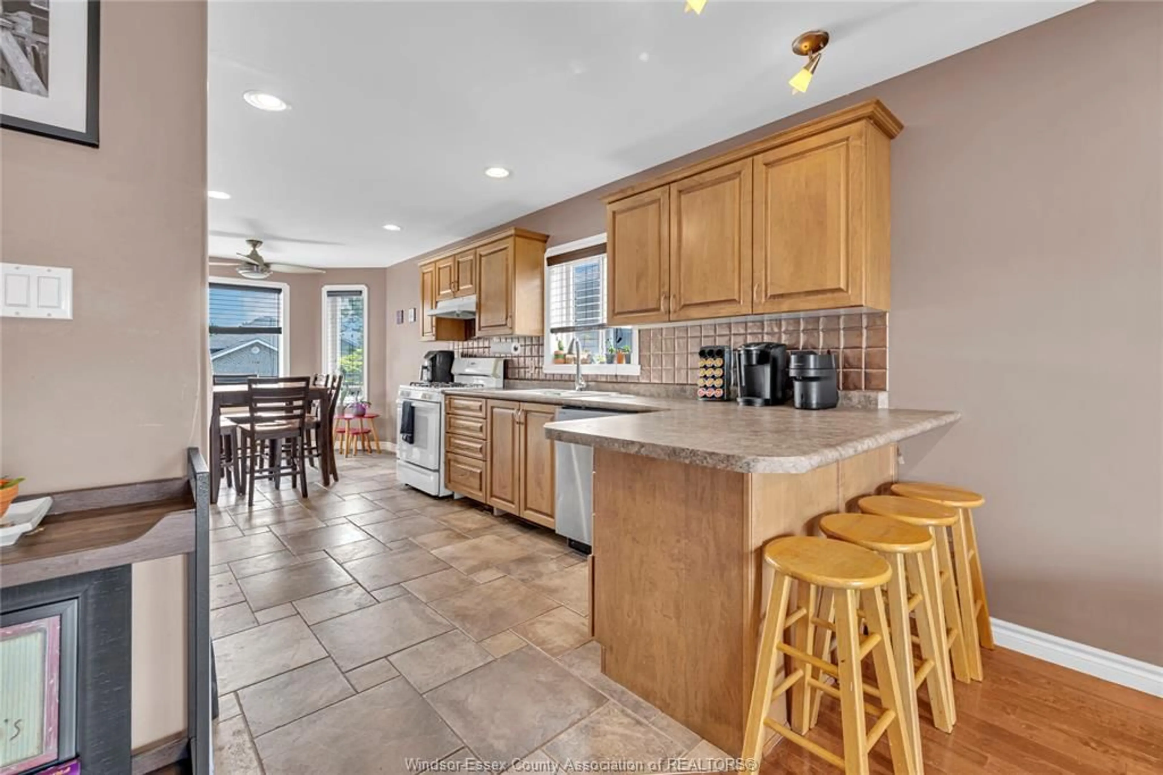 Open concept kitchen, ceramic/tile floor for 2351 NORCREST, Windsor Ontario N8P 1V3