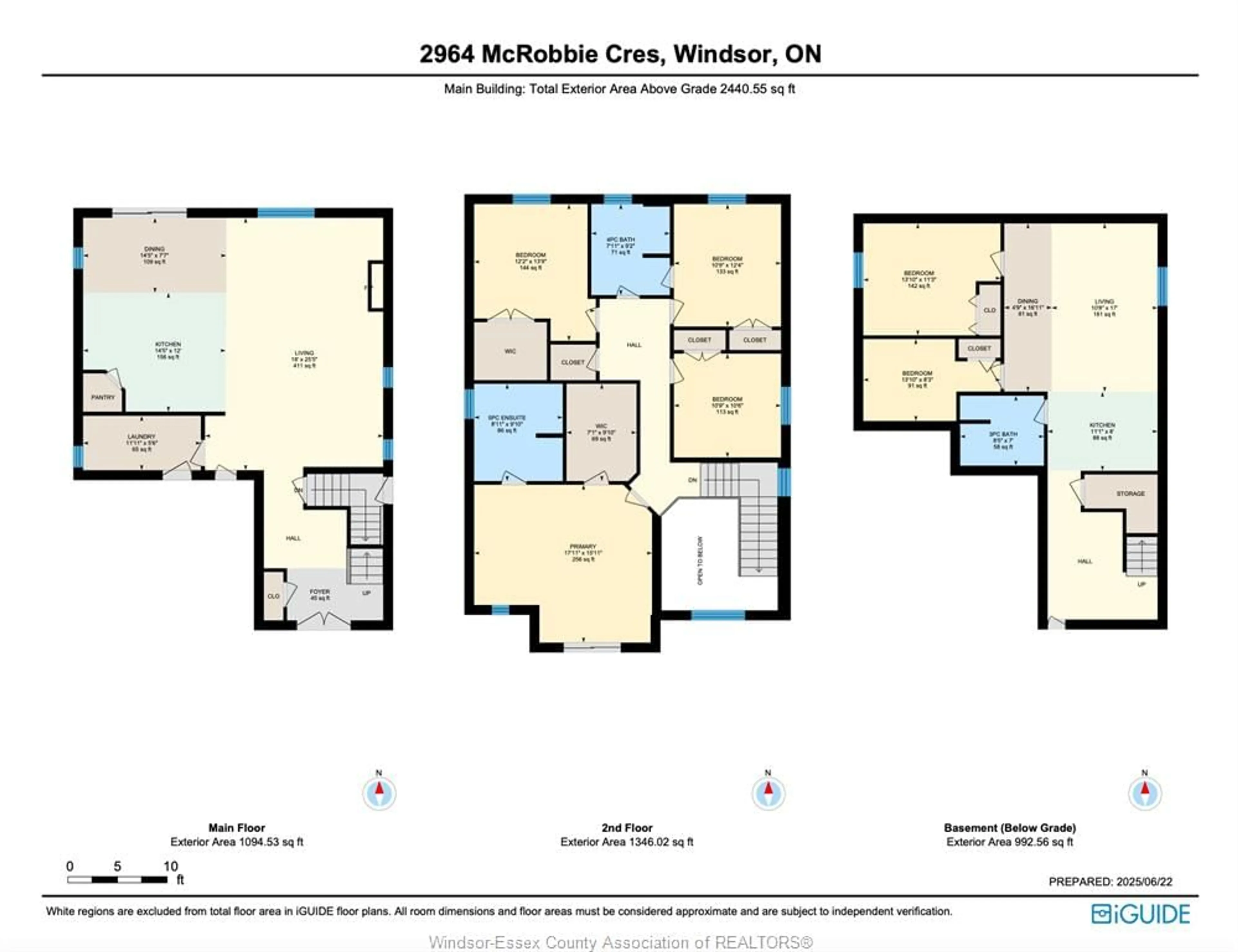 Floor plan for 2964 MCROBBIE Cres, Windsor Ontario N8R 0B1