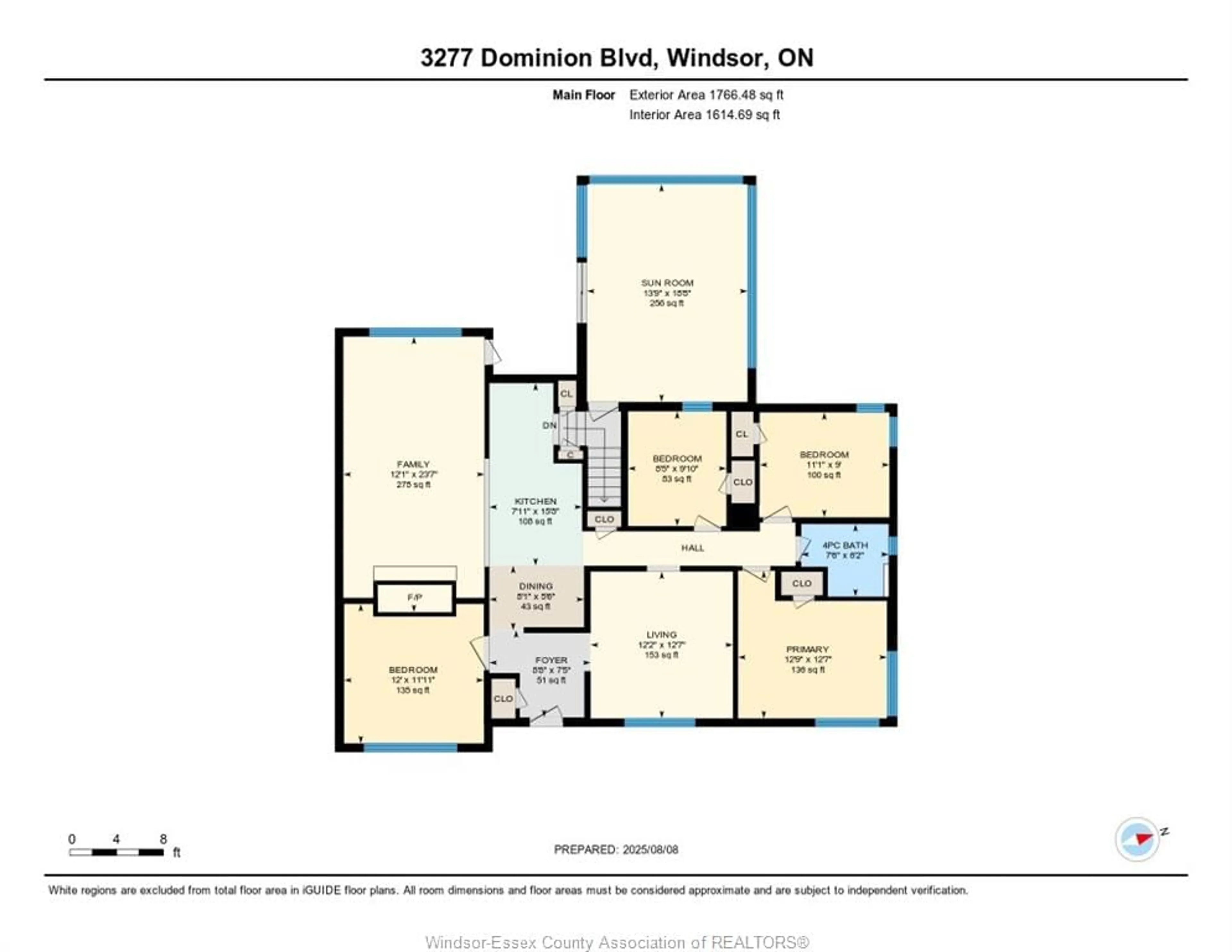 Floor plan for 3277 DOMINION, Windsor Ontario N9E 2N6