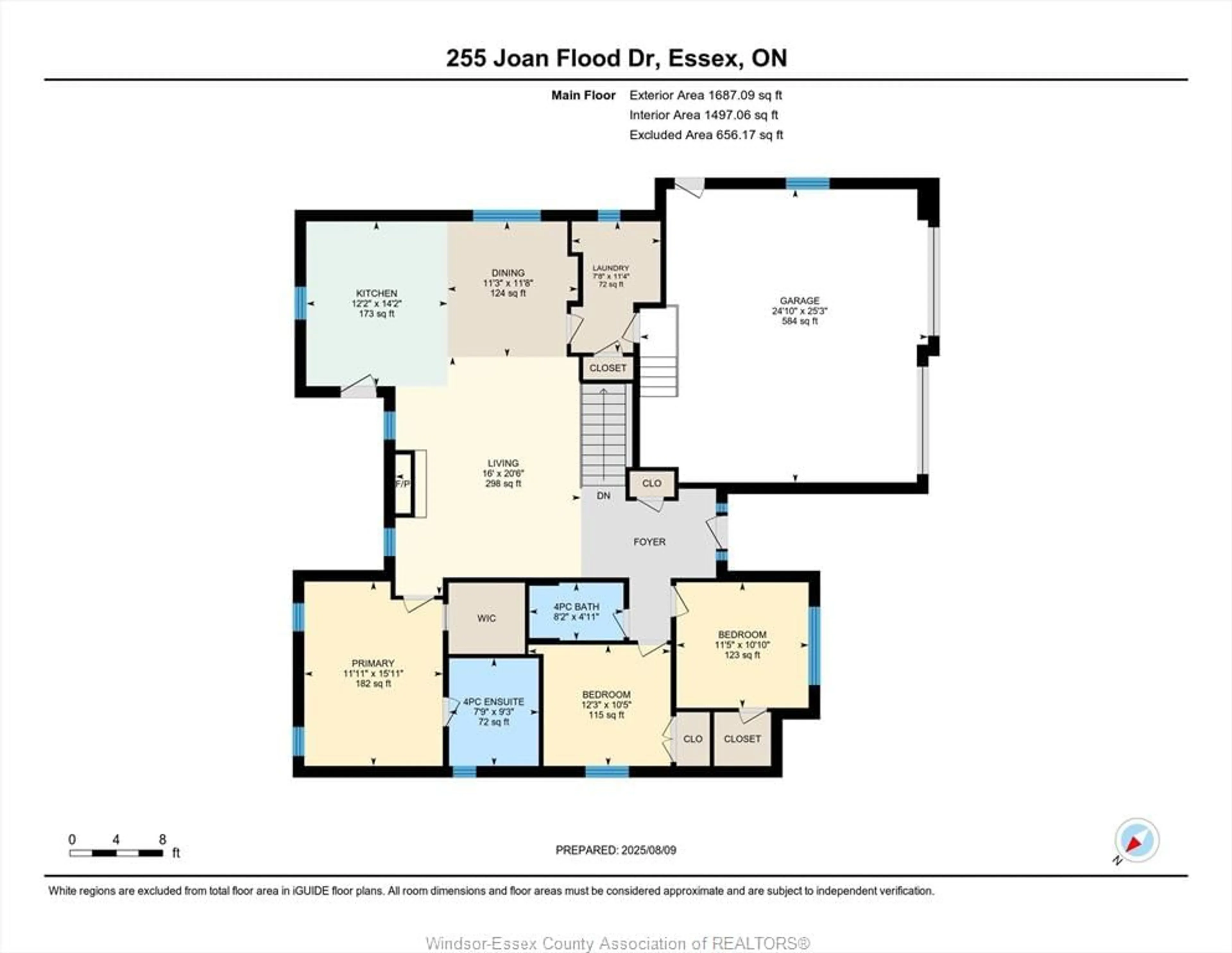 Floor plan for 255 Joan Flood Drive, Essex Ontario N8M 0C6