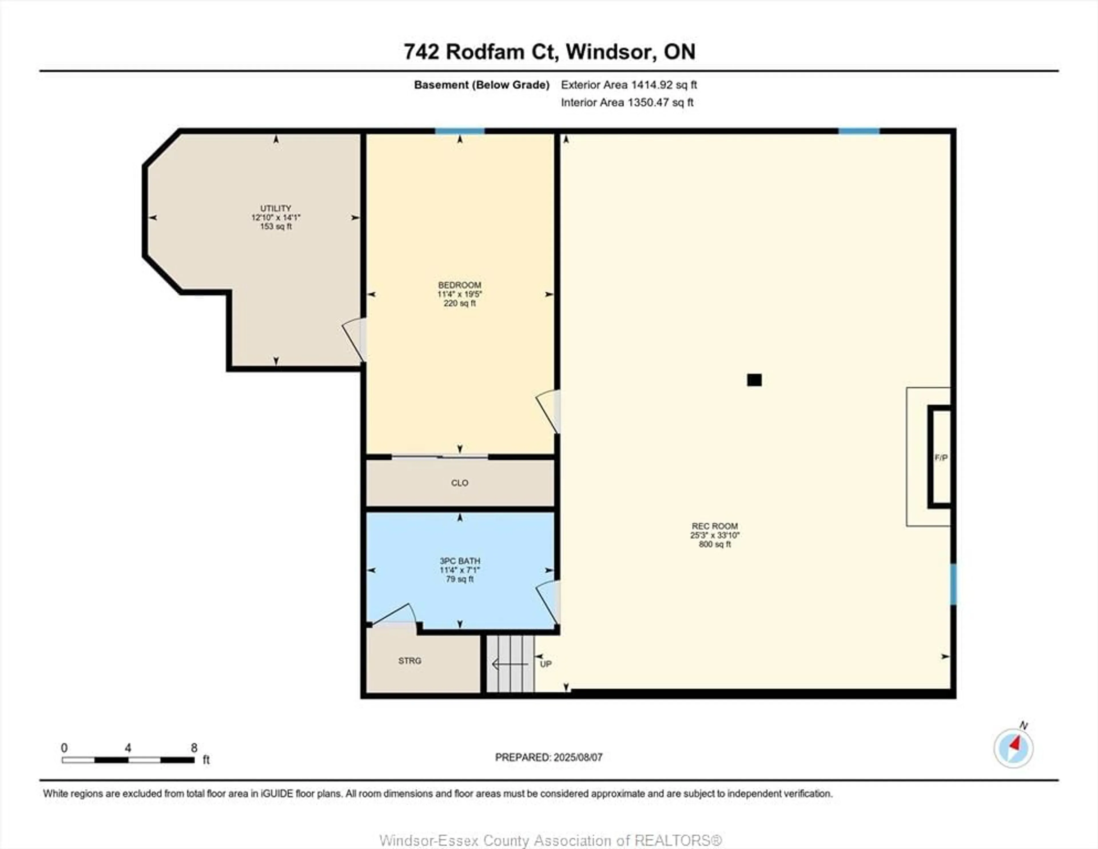 Floor plan for 742 RODFAM Crt, Windsor Ontario N9G 2W3