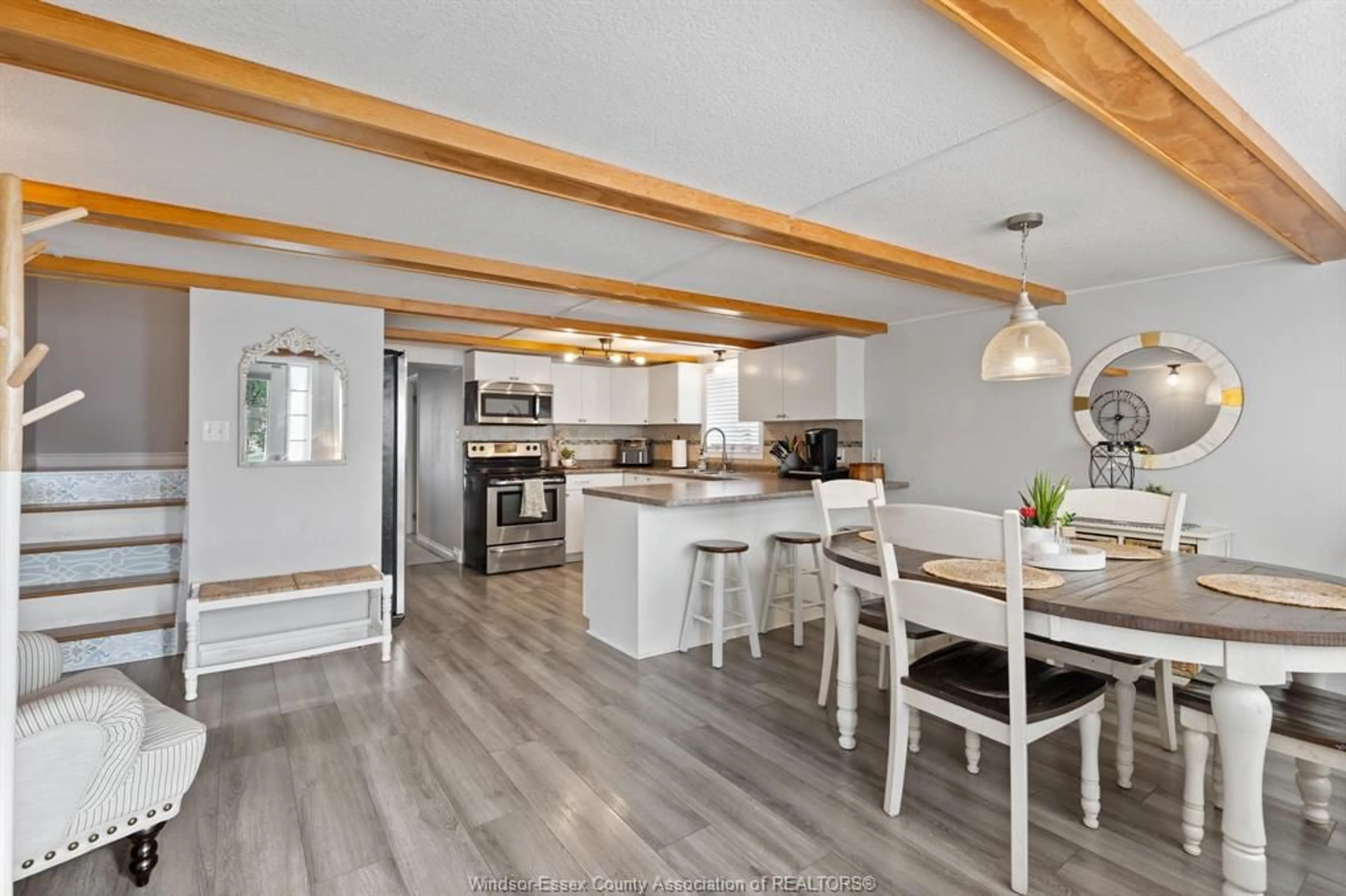 Open concept kitchen, wood/laminate floor for 273 St John, Belle River Ontario N0R 1A0