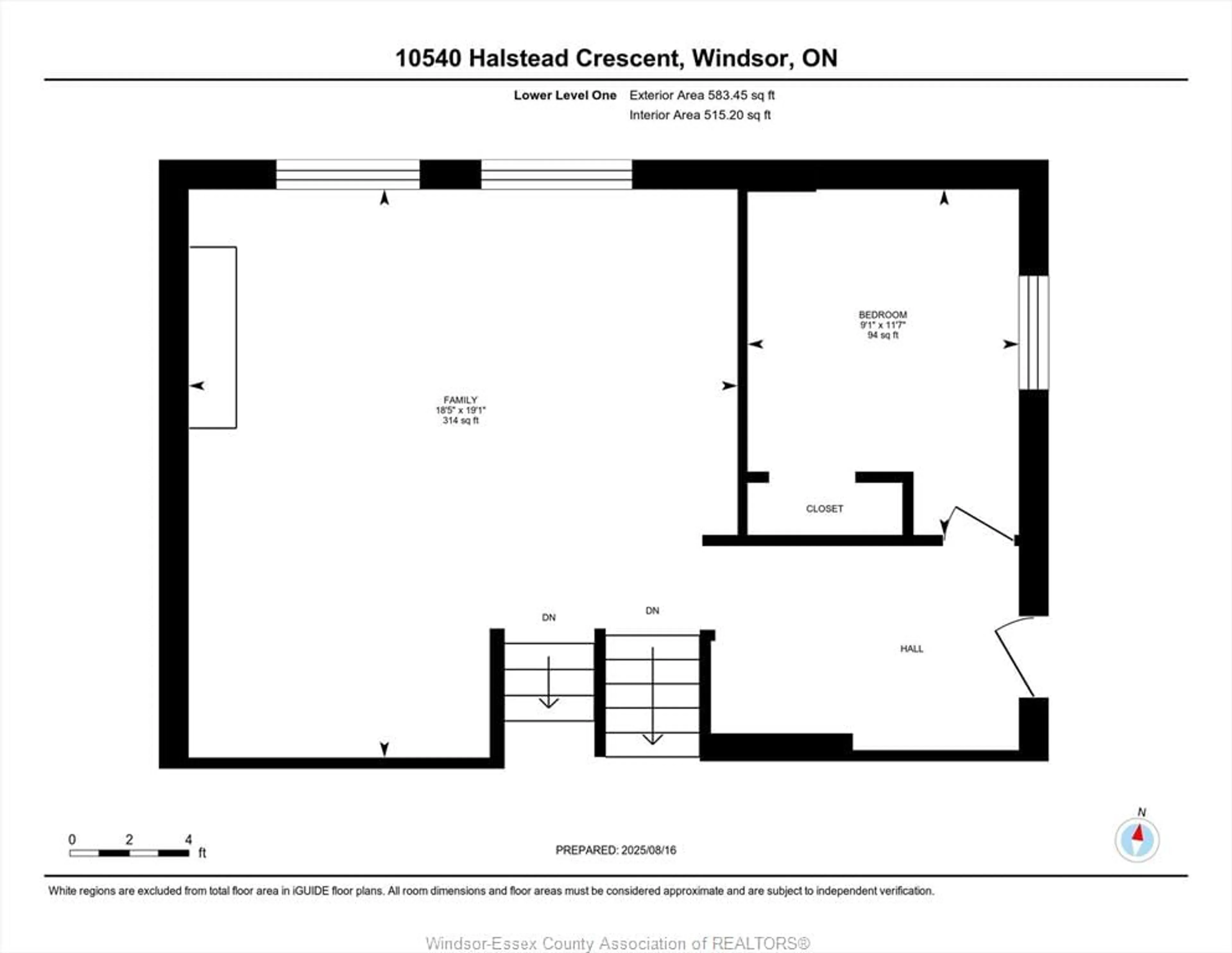 Floor plan for 10540 Halstead Cres, Windsor Ontario N8R 2C4