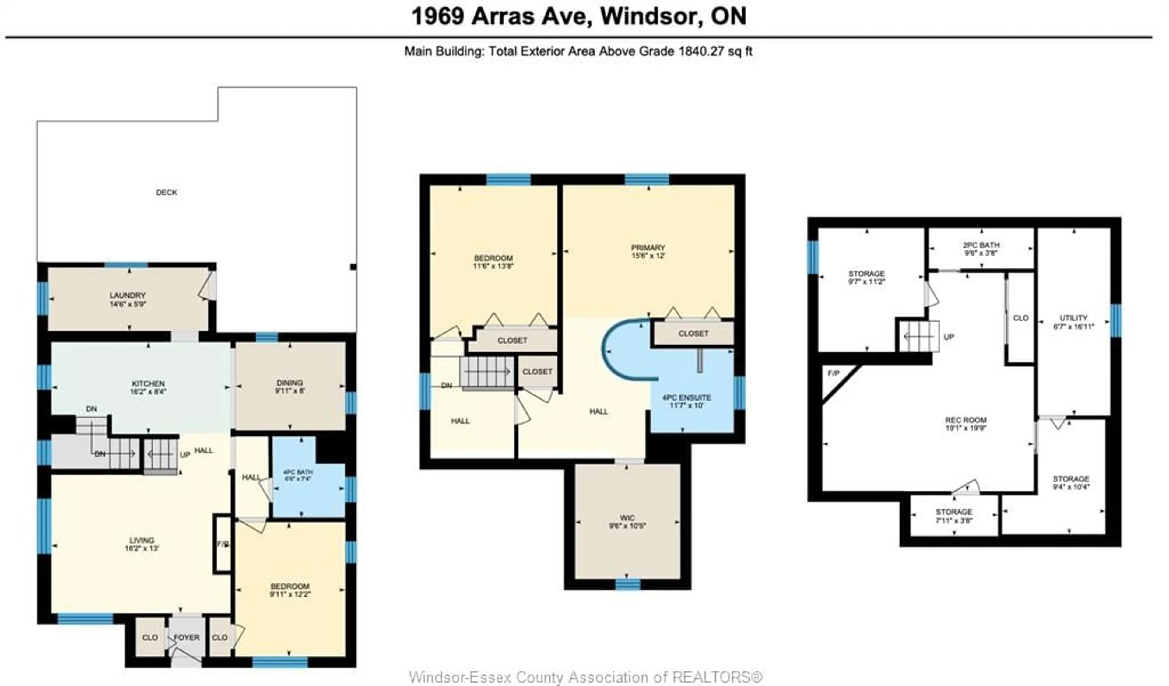 Floor plan for 1969 ARRAS Ave, Windsor Ontario N8W 1T4