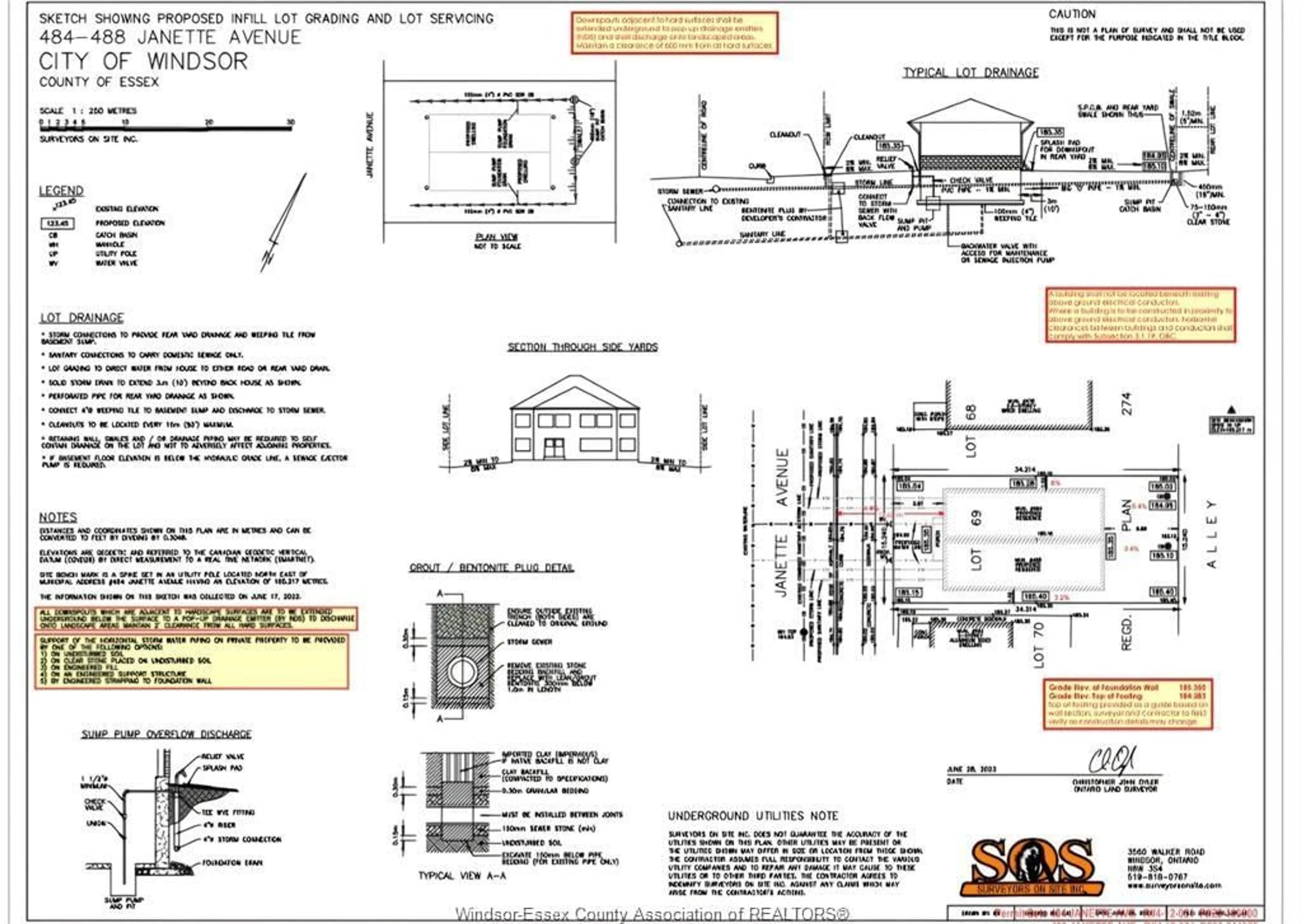 Floor plan for 484-488 JANETTE, Windsor Ontario N9A 4Z5