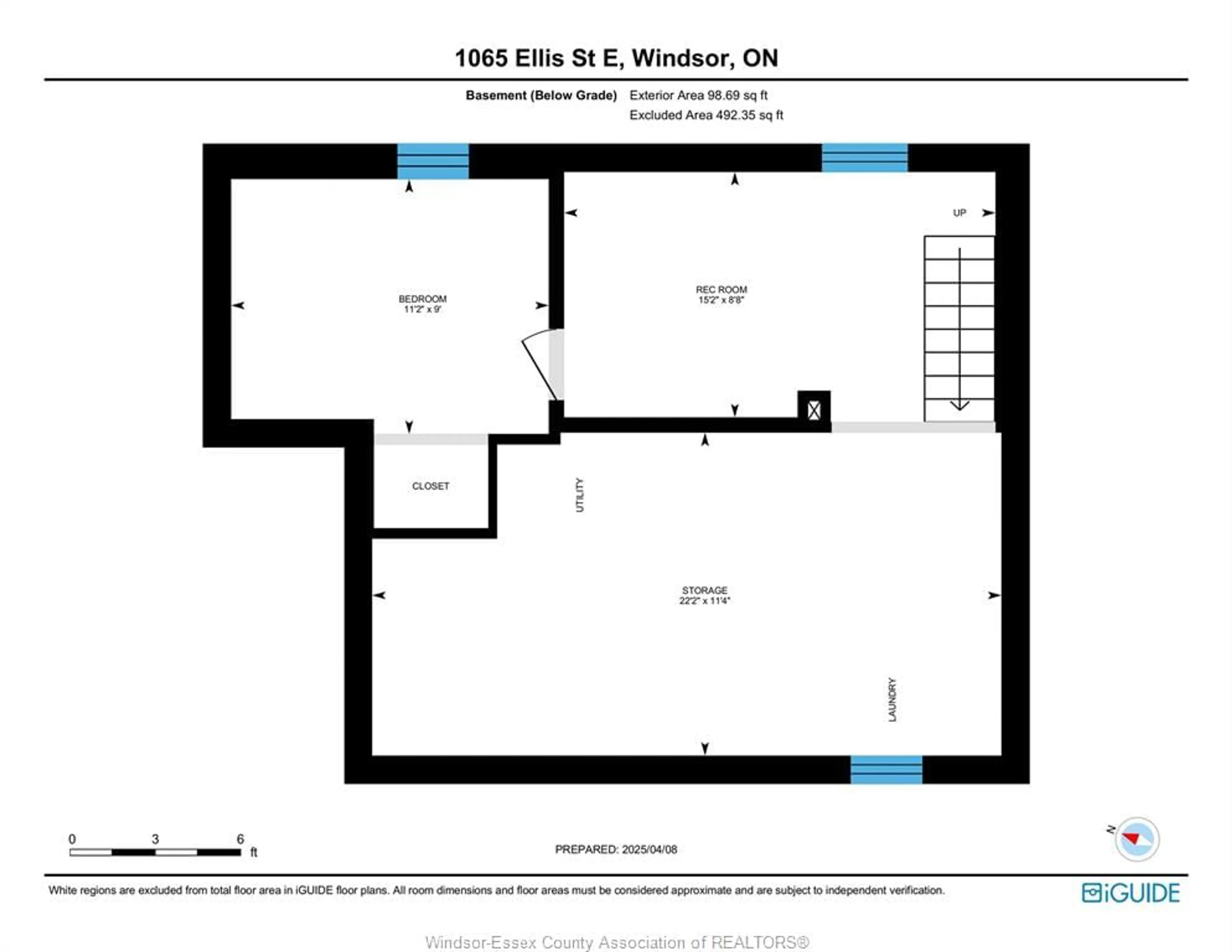 Floor plan for 1065 ELLIS St, Windsor Ontario N8X 2J2