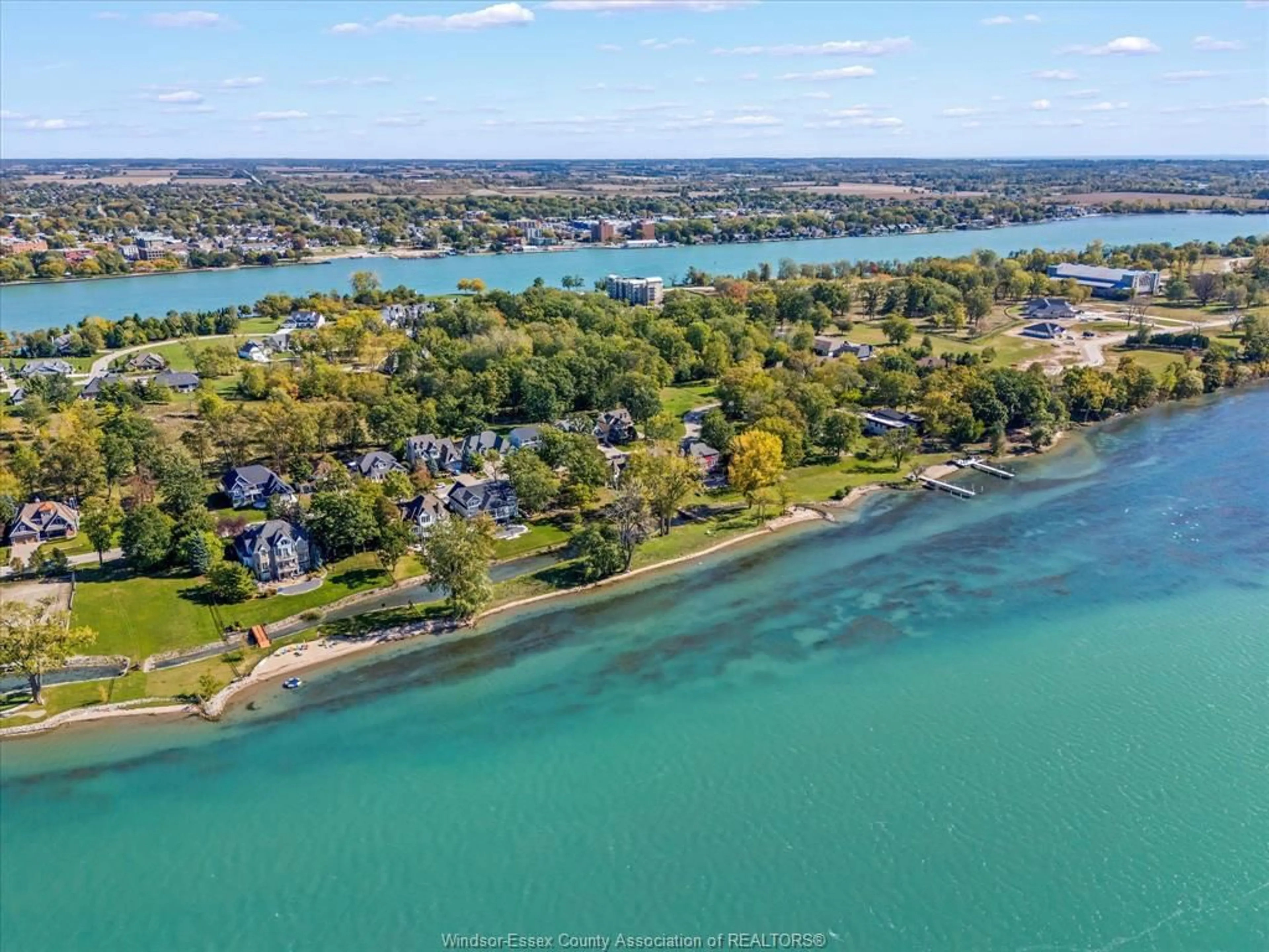 A pic from outside/outdoor area/front of a property/back of a property/a pic from drone, water/lake/river/ocean view for 290 CRYSTAL BAY Dr, Amherstburg Ontario N9V 4A6