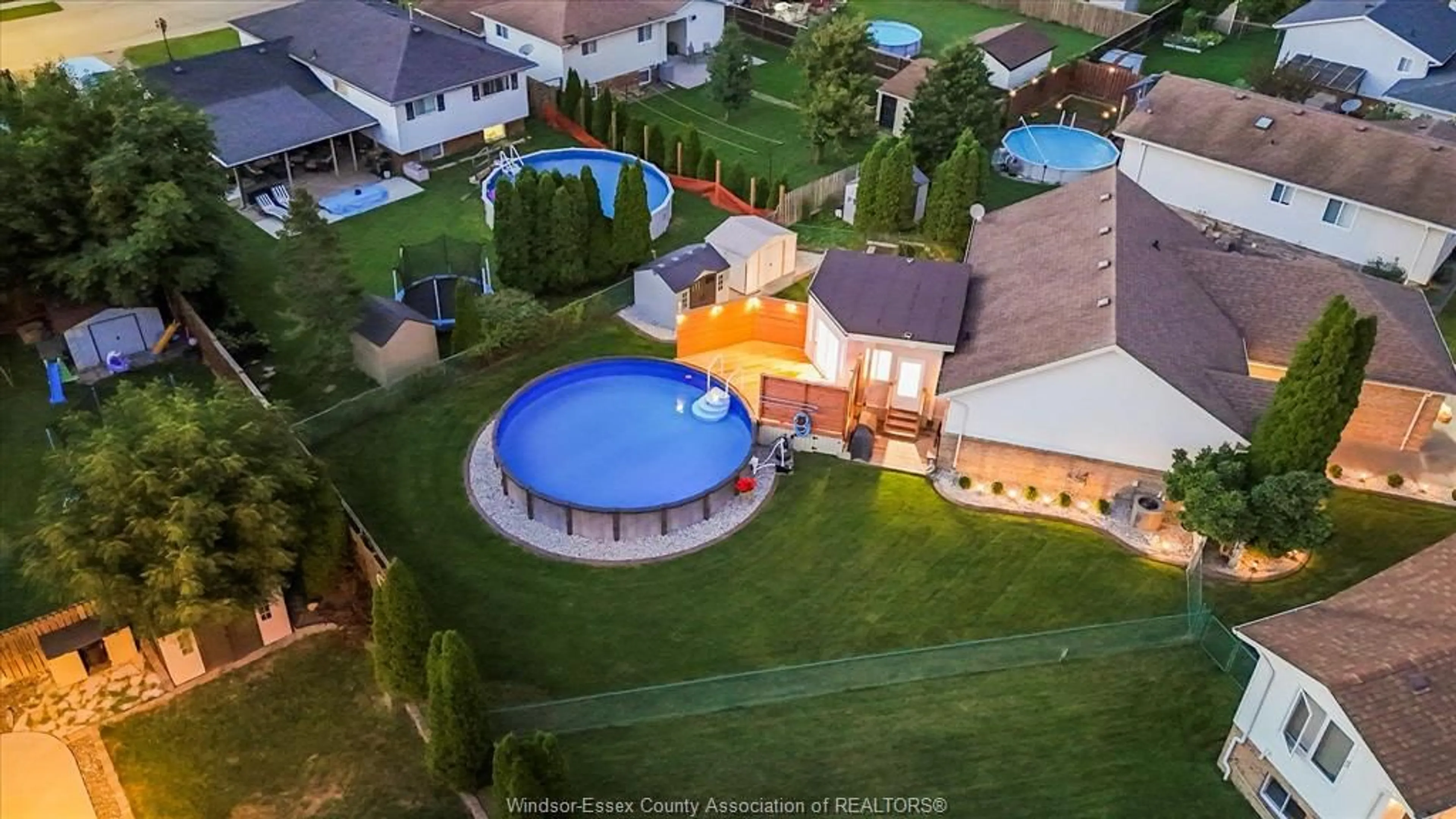 A pic from outside/outdoor area/front of a property/back of a property/a pic from drone, water/lake/river/ocean view for 41 Mediterranean Ave, Amherstburg Ontario N9V 3X6
