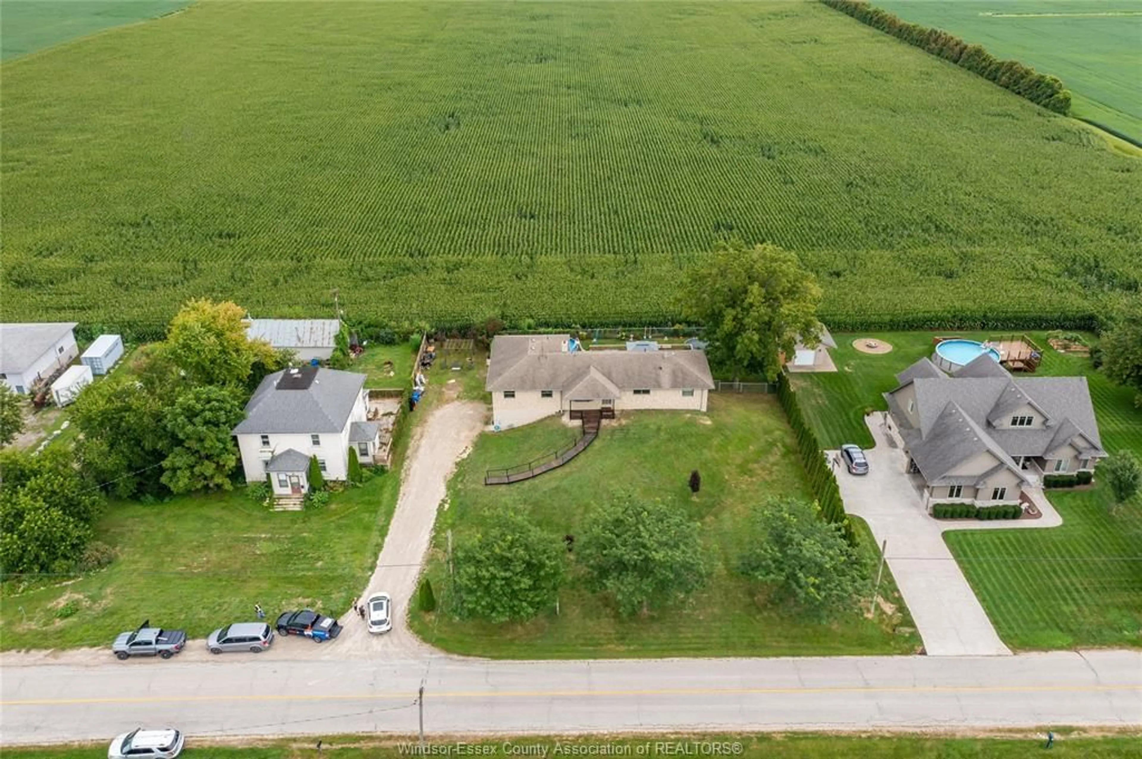 A pic from outside/outdoor area/front of a property/back of a property/a pic from drone, street for 4317 CONCESSION 4 Rd, Amherstburg Ontario N9V 2Y8