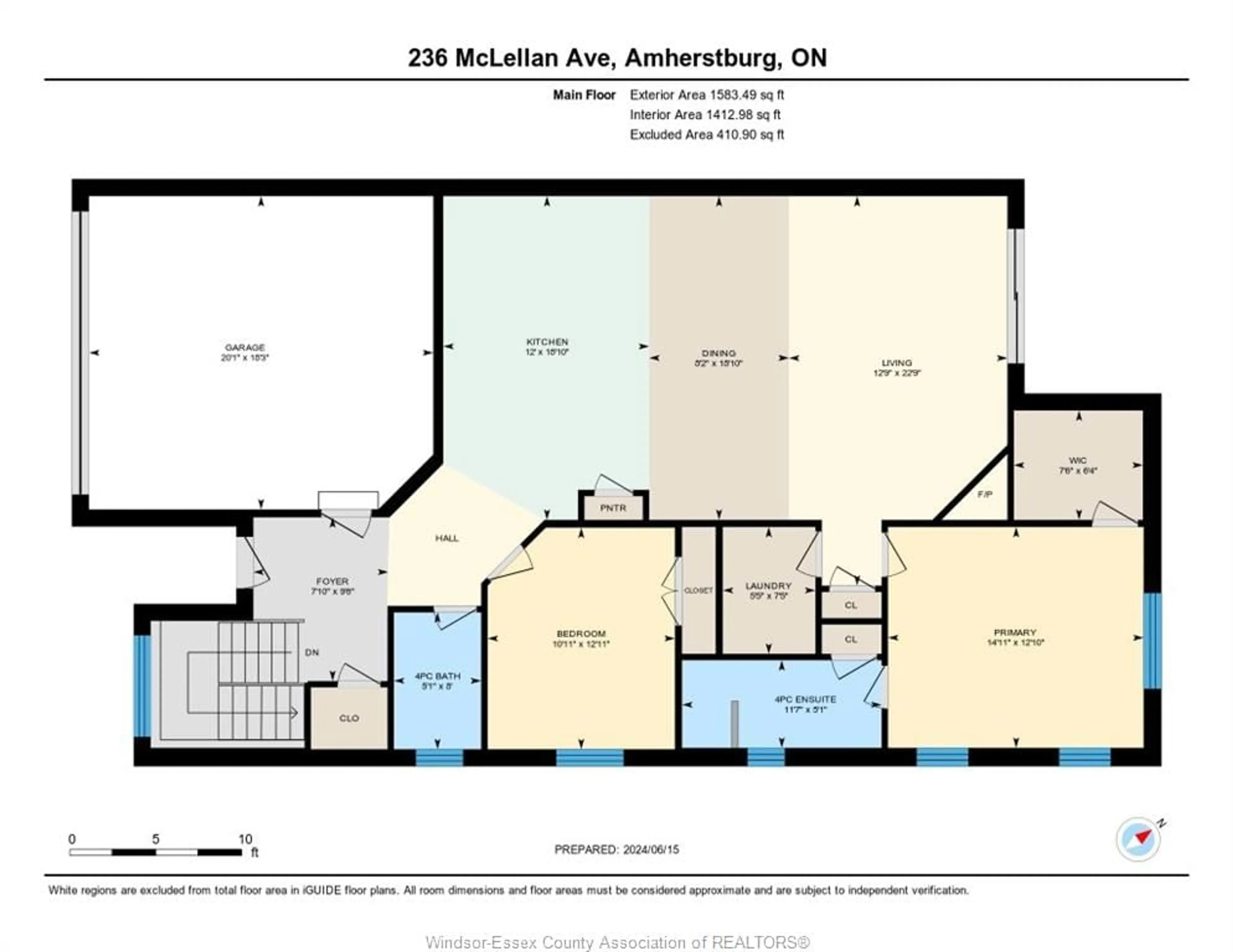 Floor plan for 236 McLellan, Amherstburg Ontario N9V 3Y7