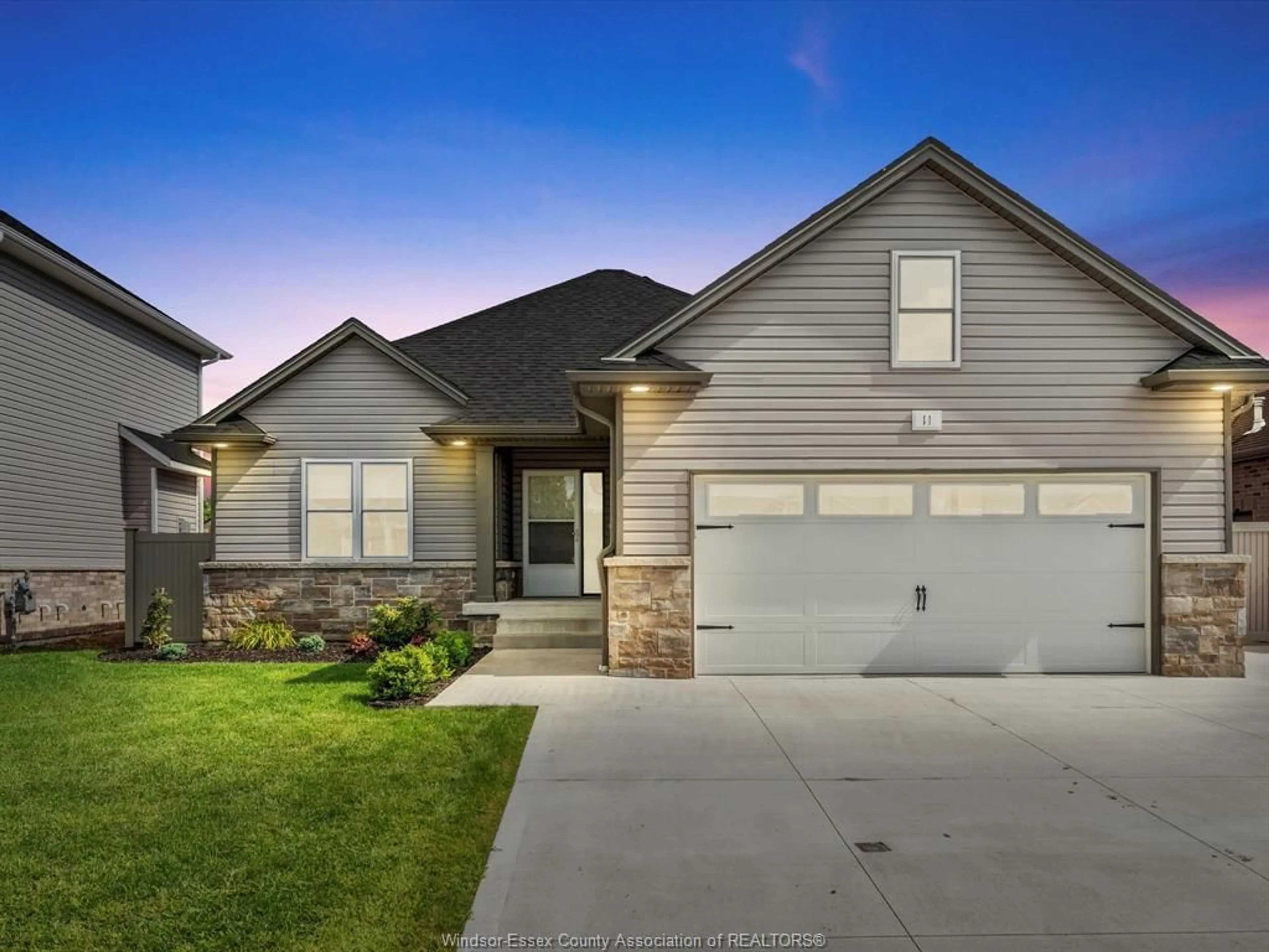 Home with vinyl exterior material, street for 11 JOANEY Lane, Cottam Ontario N0R 1B0