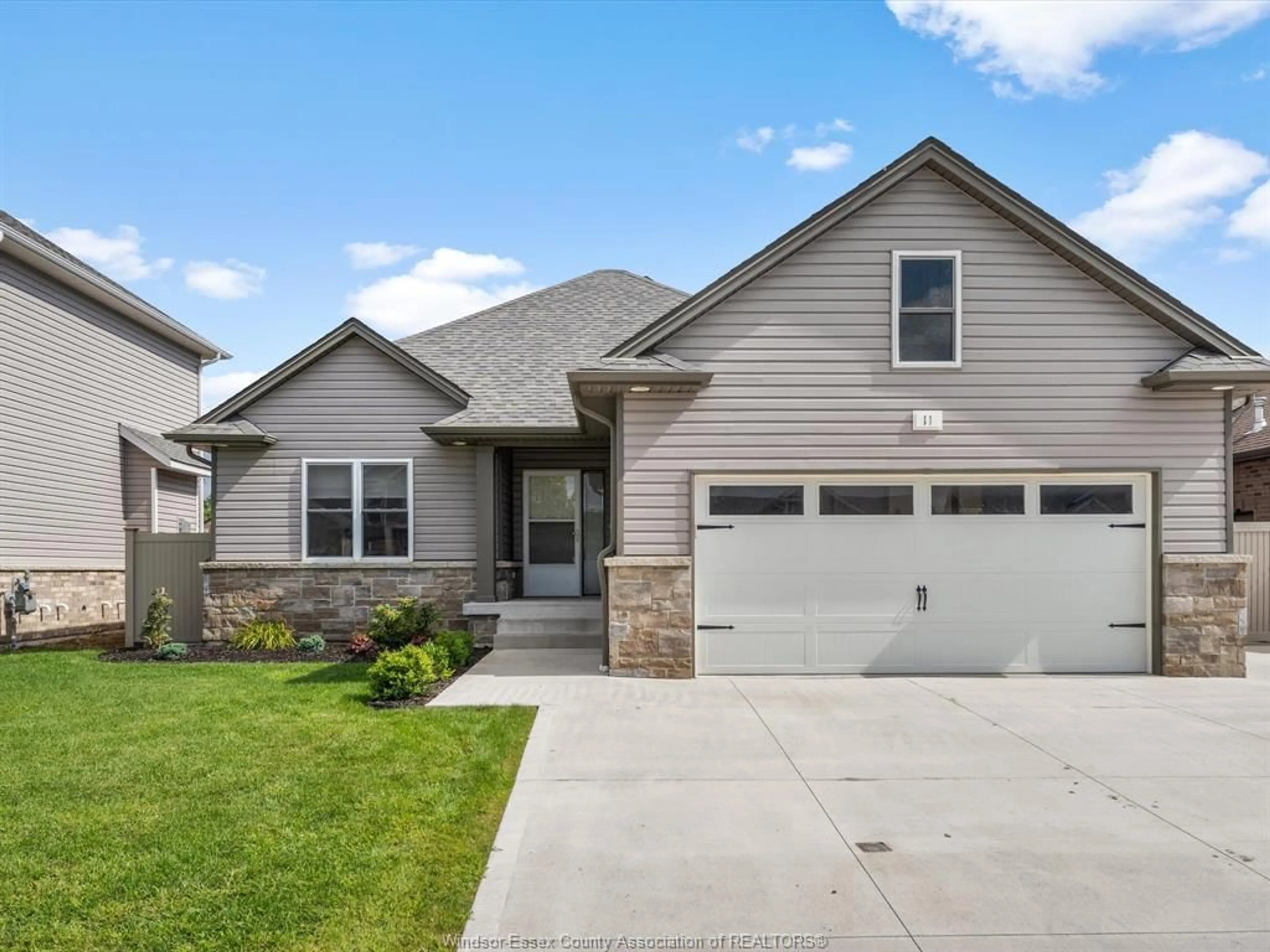 Home with vinyl exterior material, street for 11 JOANEY Lane, Cottam Ontario N0R 1B0