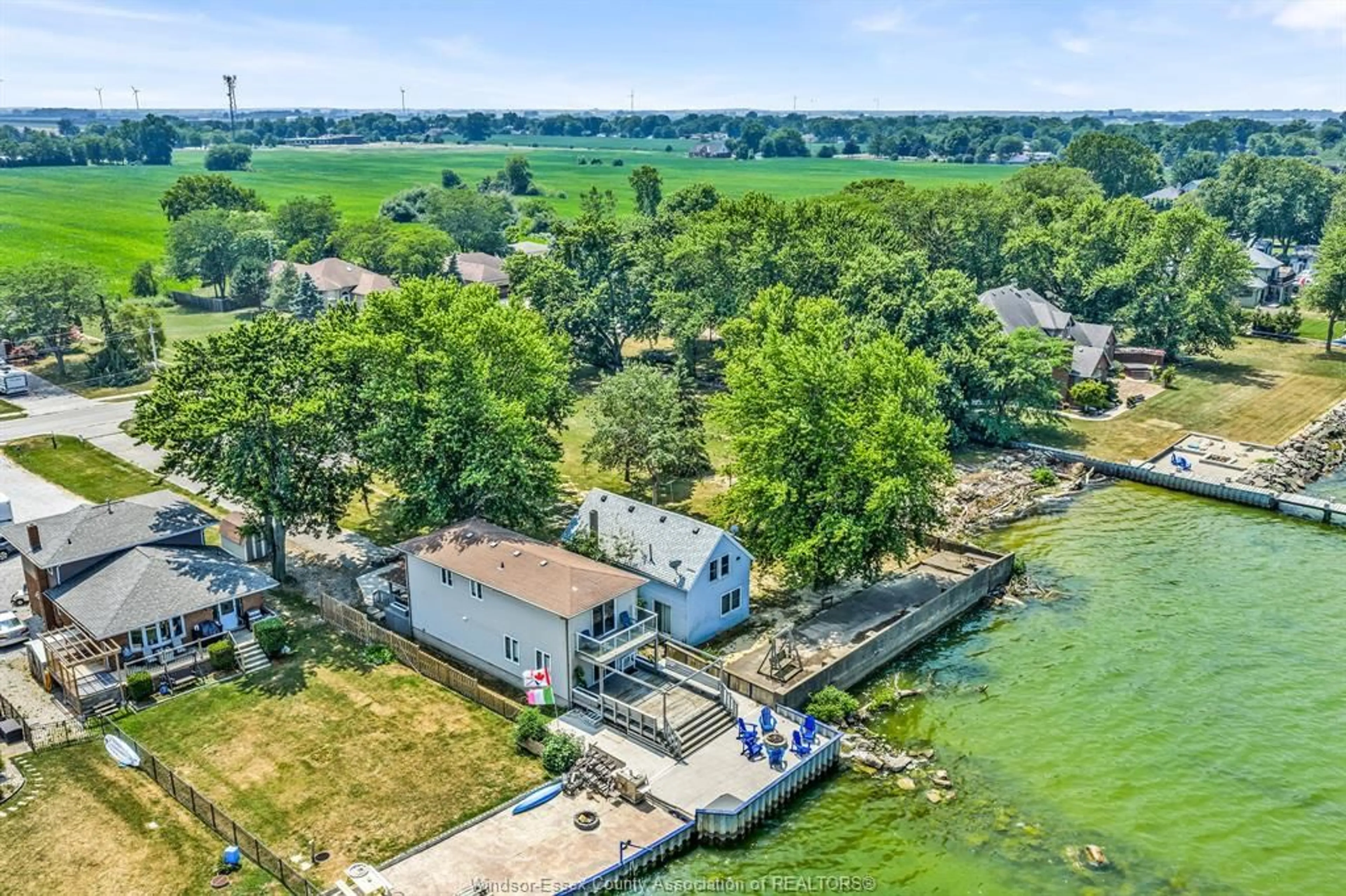 A pic from outside/outdoor area/front of a property/back of a property/a pic from drone, water/lake/river/ocean view for 7836 St. Clair Road ..., Stoney Point Ontario N0R 1N0