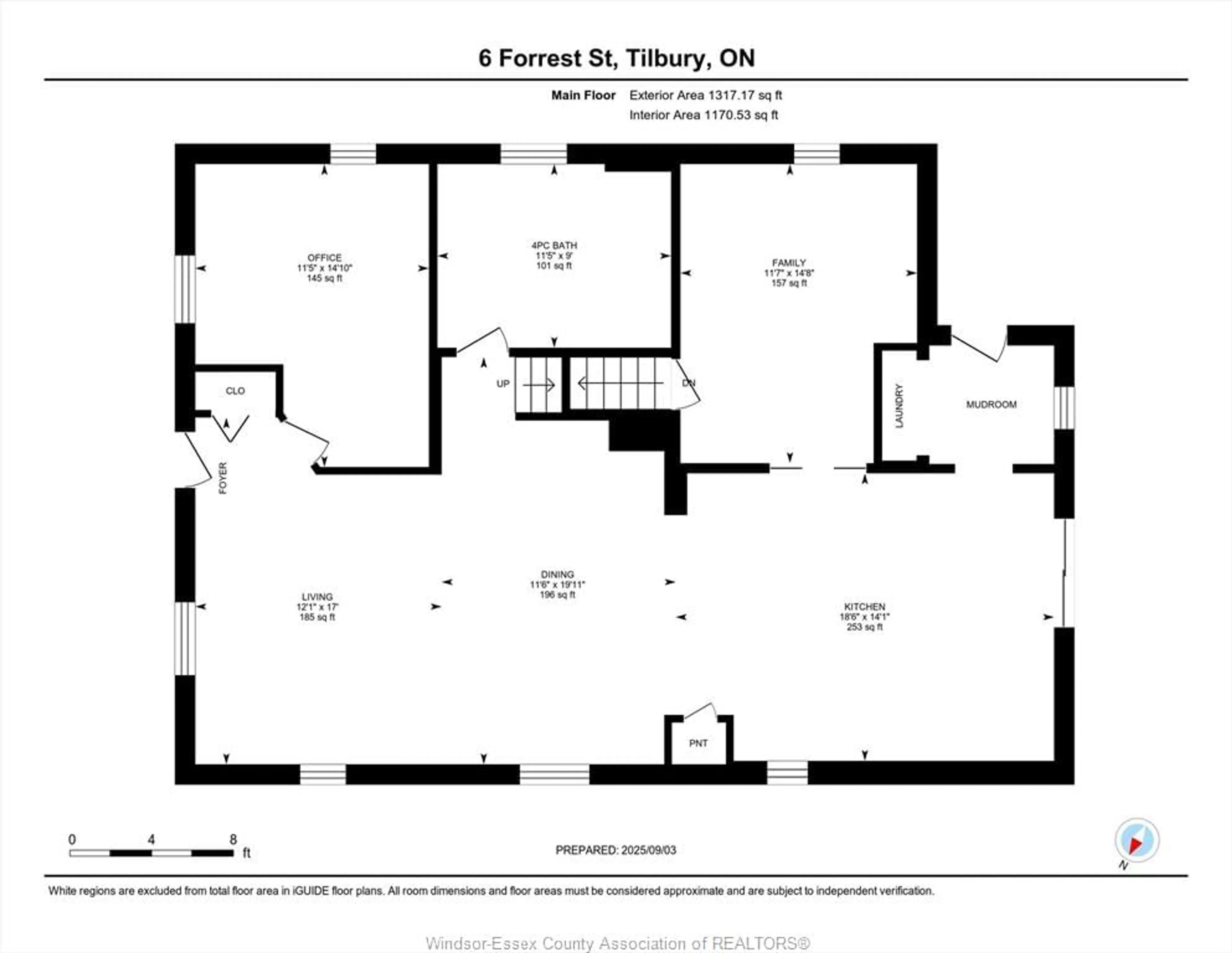 Floor plan for 6 Forrest St, Tilbury Ontario N0P 2L0