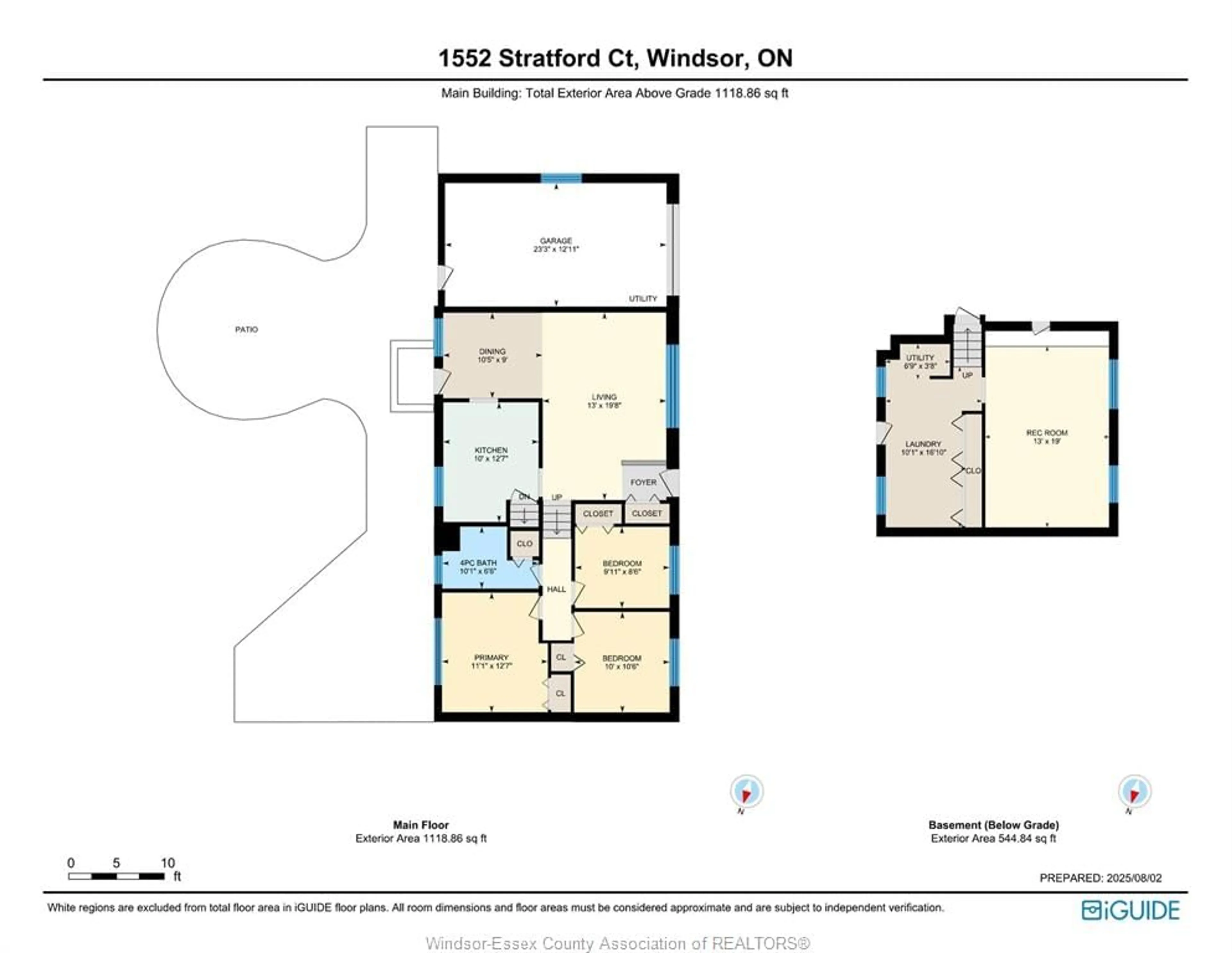 Floor plan for 1552 STRATFORD, Windsor Ontario N9G 1W2