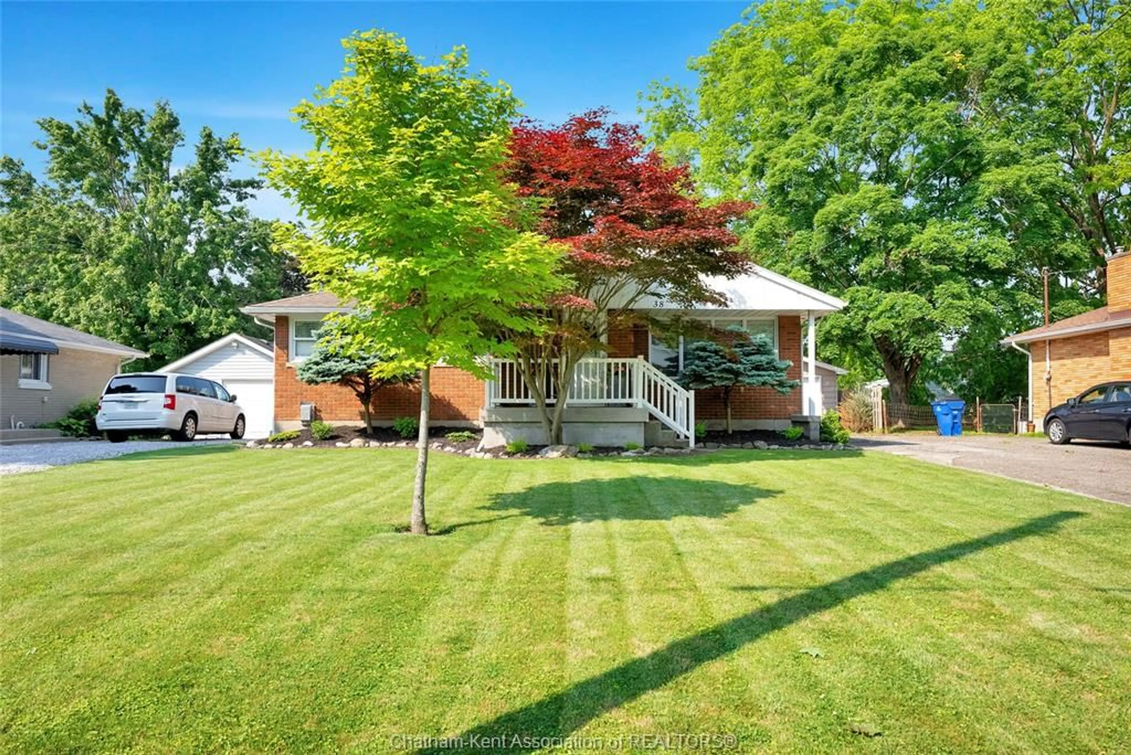 A pic from outside/outdoor area/front of a property/back of a property/a pic from drone, street for 38 Burton Ave, Chatham Ontario N7M 4Z5