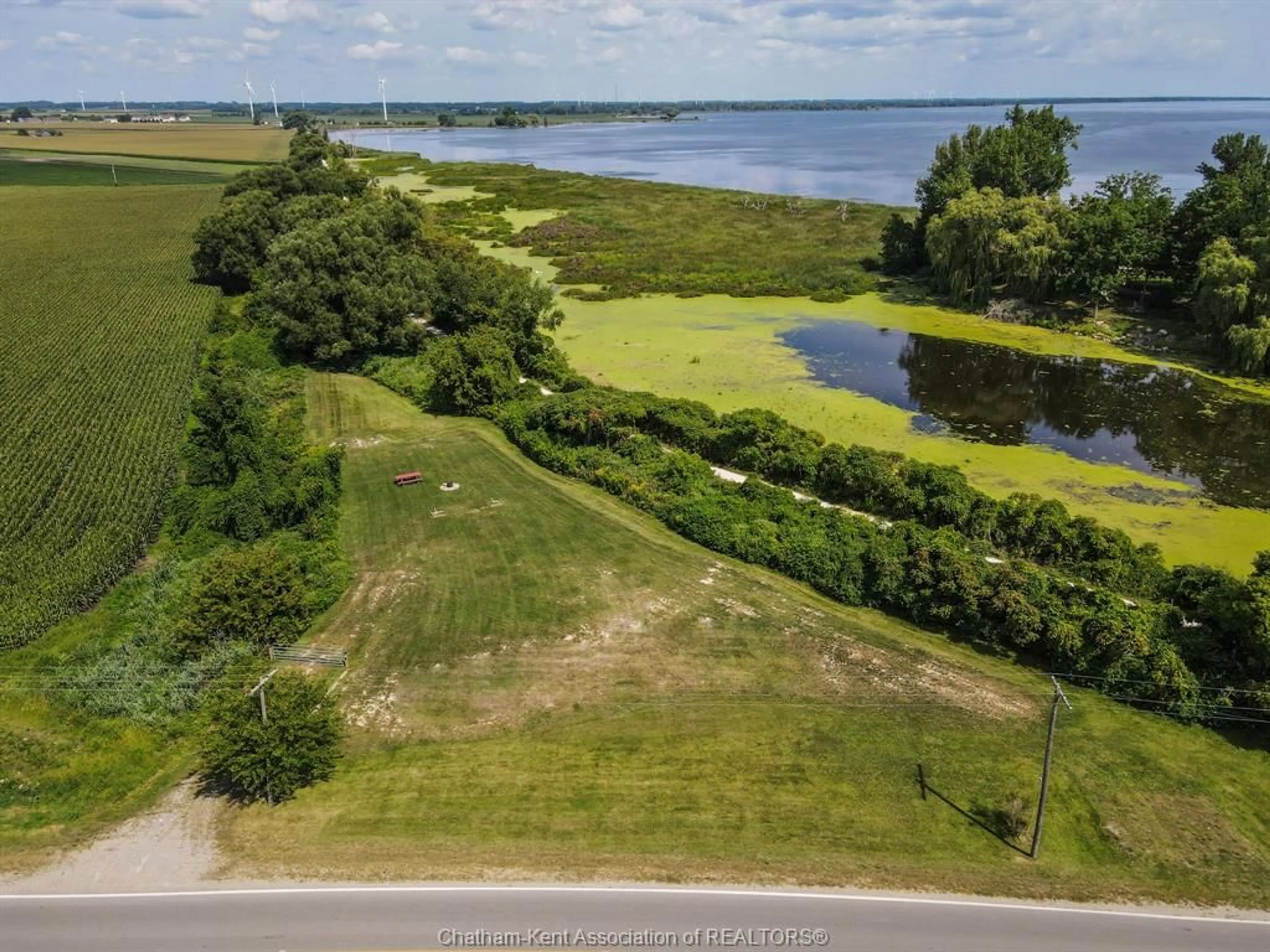 A pic from outside/outdoor area/front of a property/back of a property/a pic from drone, water/lake/river/ocean view for 17701 Erieau Rd, Erieau Ontario N0P 1A0