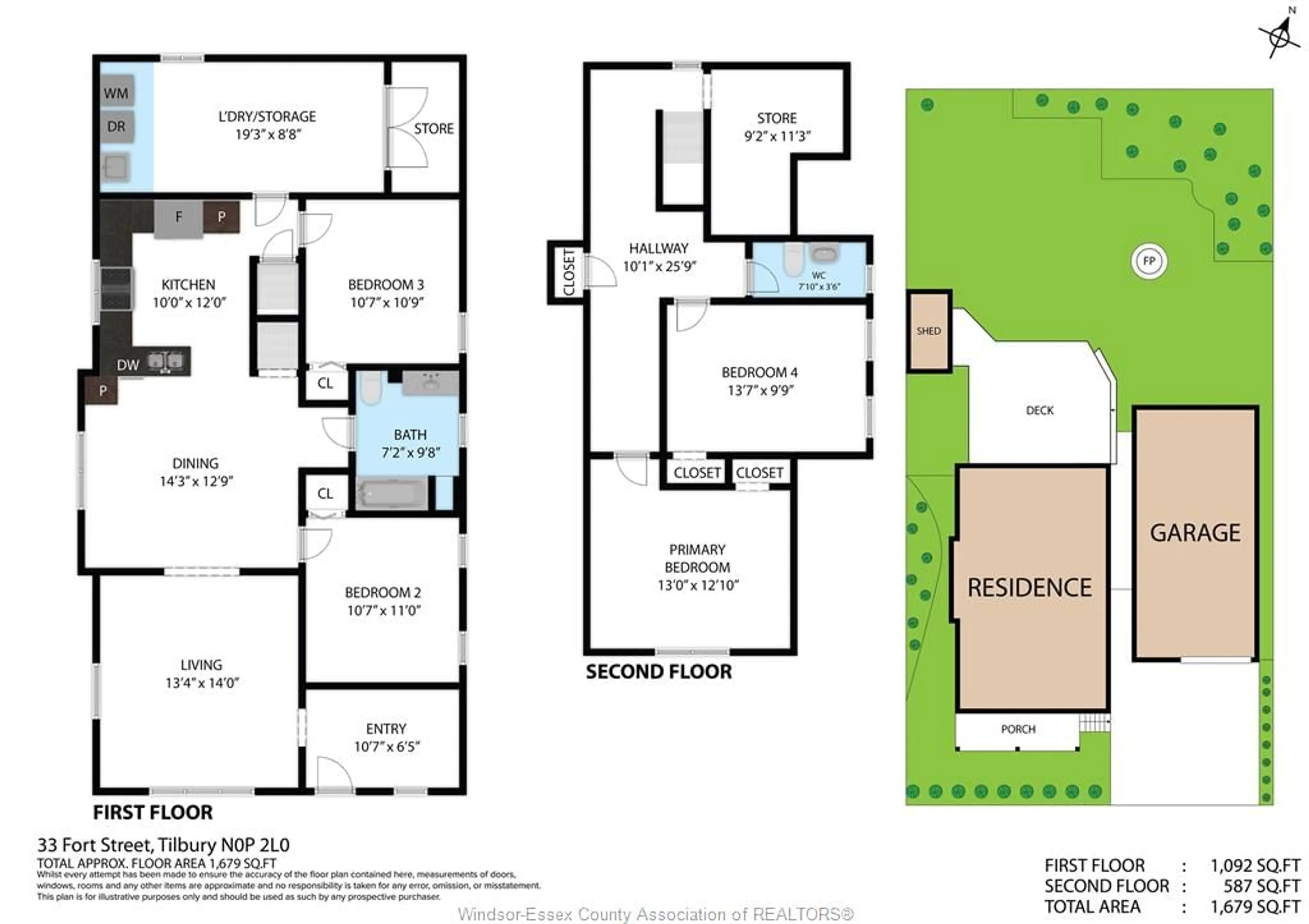 Floor plan for 33 Fort St, Tilbury Ontario N0P 2L0