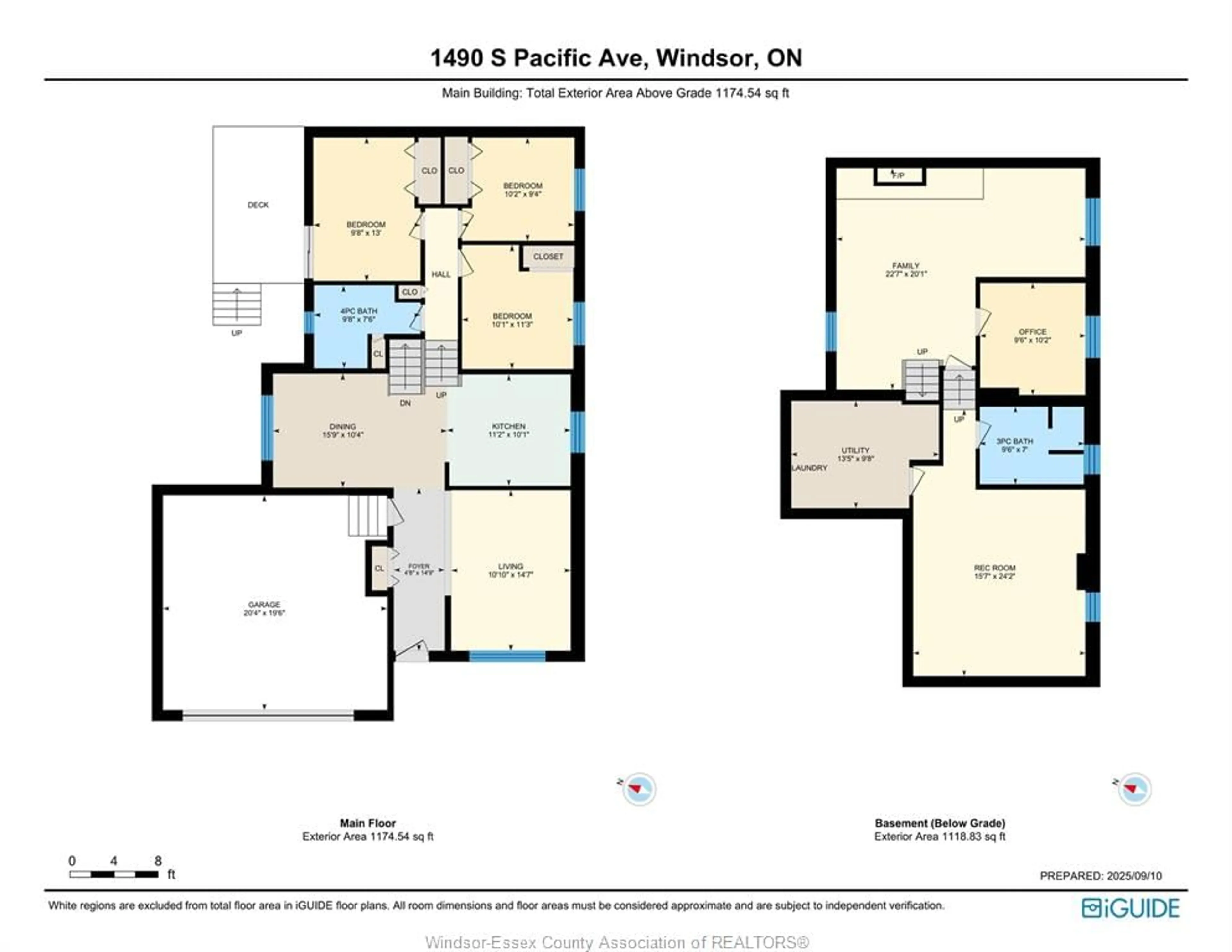 Floor plan for 1490 SOUTH PACIFIC, Windsor Ontario N8X 4Z5