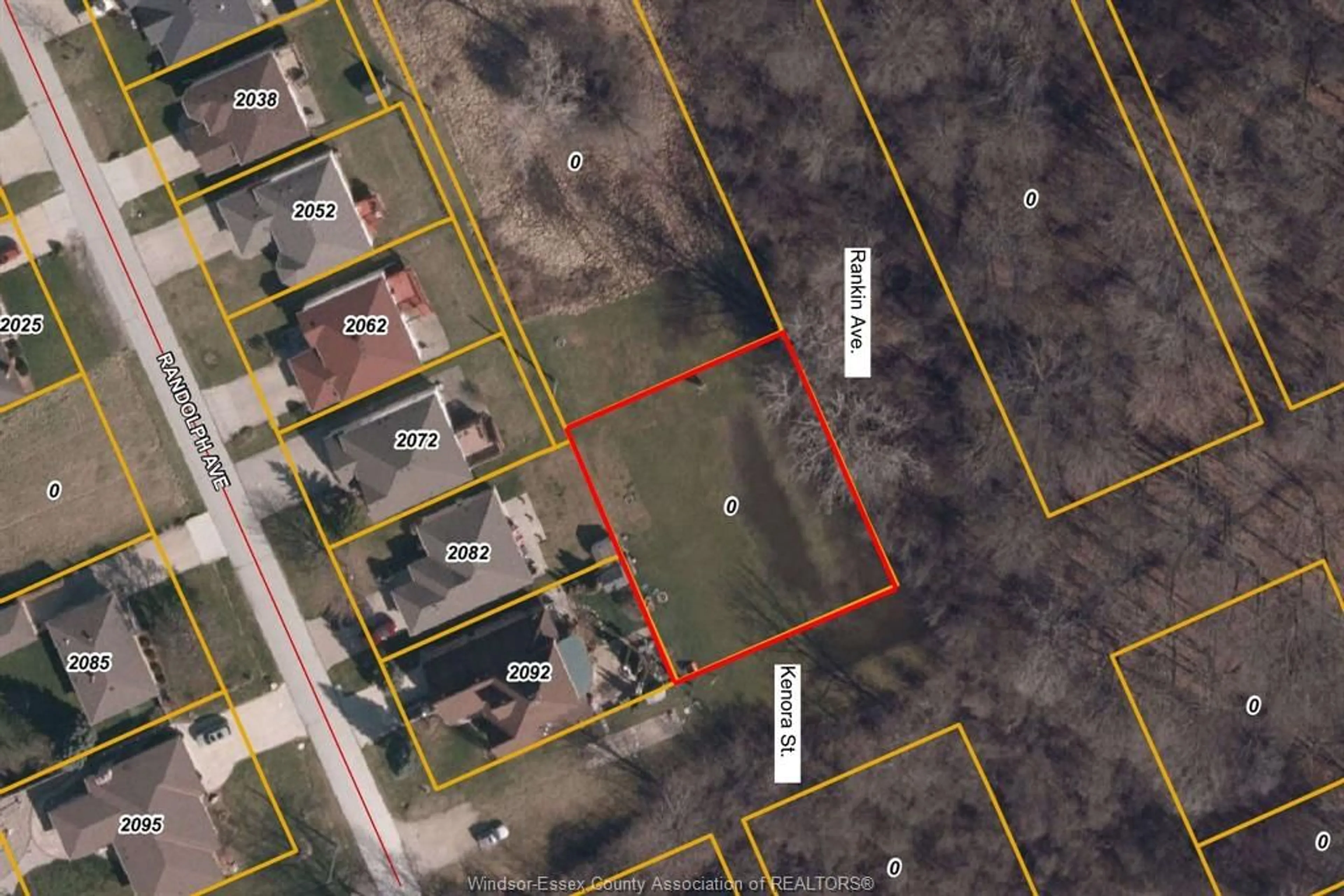 A pic from outside/outdoor area/front of a property/back of a property/a pic from drone, street for V/L RANKIN St, Windsor Ontario N9B 2W5