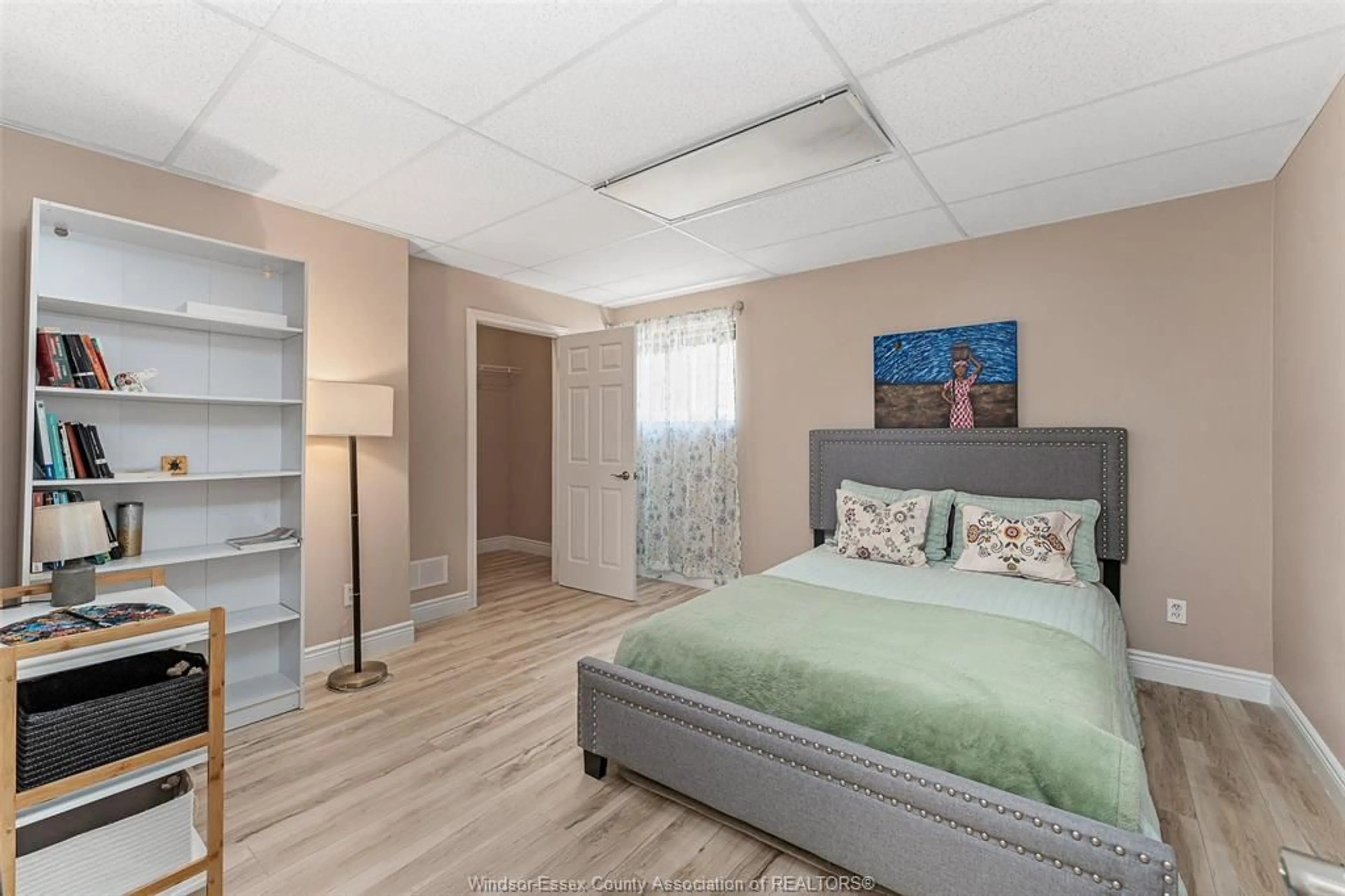 Bedroom with bed, wood/laminate floor for 4753 LAVENDER, Windsor Ontario N9G 3A7