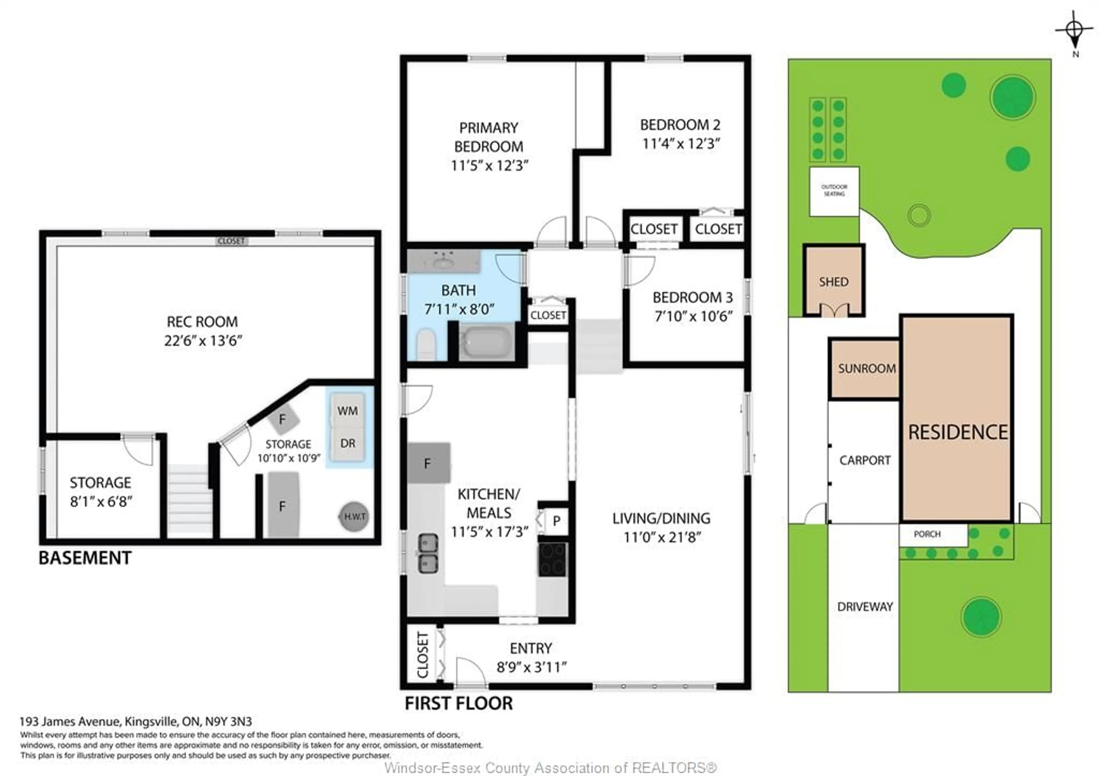 Floor plan for 193 James Ave, Kingsville Ontario N9Y 3N3