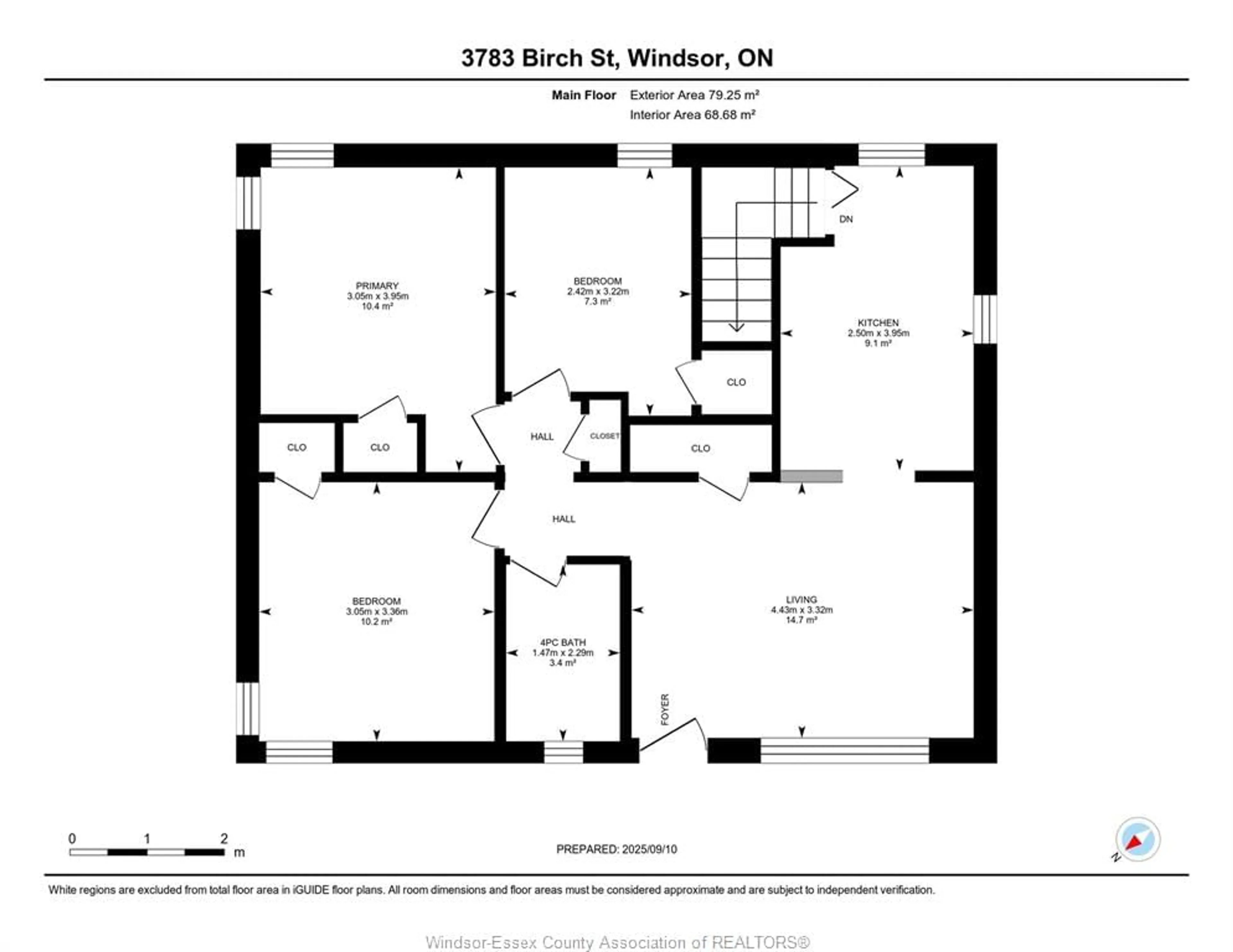 Floor plan for 3783 BIRCH, Windsor Ontario N9C 1Z4